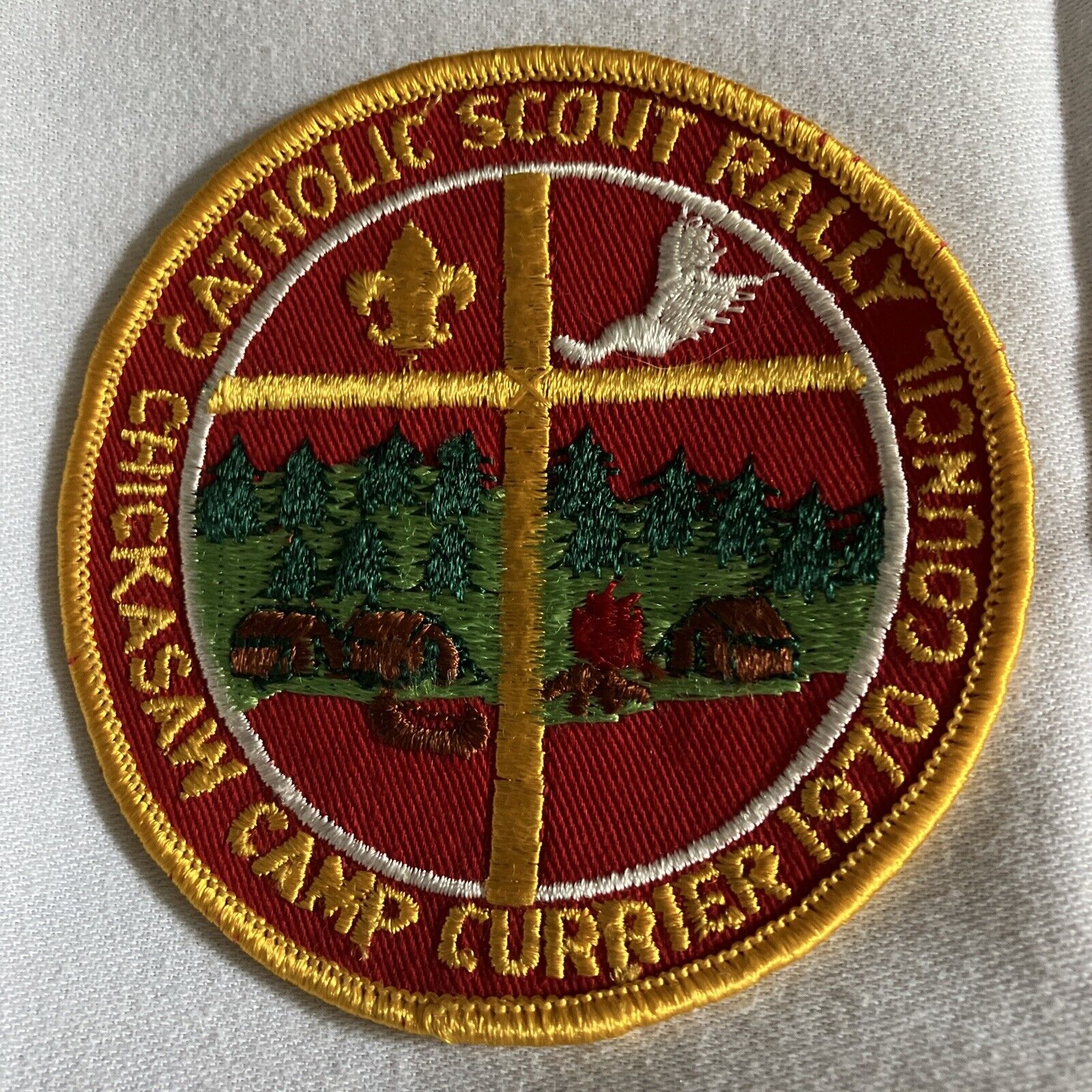 1970 Chickasaw Council Camp Currier Catholic Scout Rally Patch Boy Scout BSA