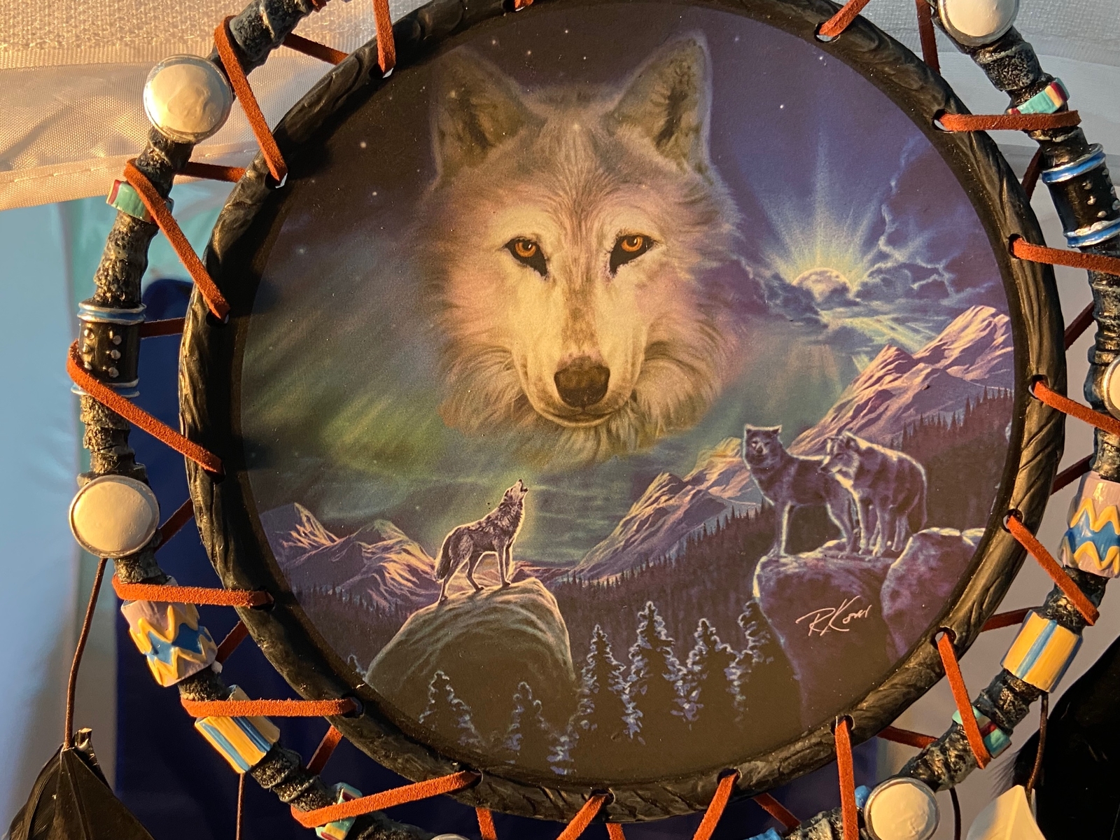 Nightfall Anthem Sacred Spirits Dreamcatcher Robin Koni COA Wolves Bradford Ex