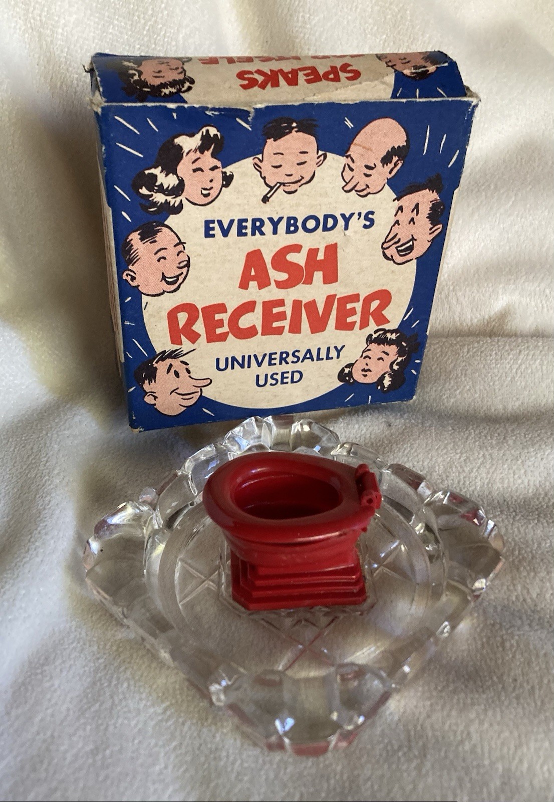 1949 Everybody’s Ash Receiver Ashtray w/ ORIGINAL Box VINTAGE H. F. & Co.