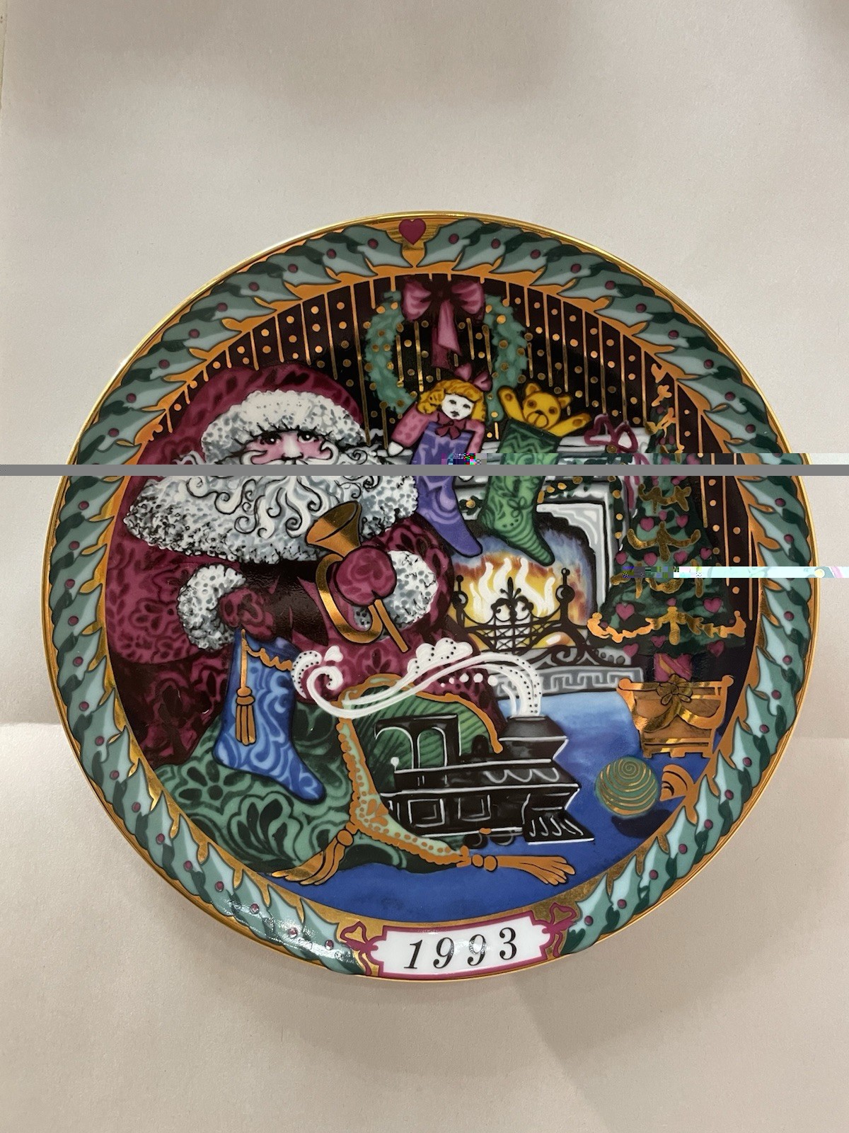 Bing & Grondahl 1993 Santa\'s Gifts Christmas Plate B&G Denmark COA 0894 H