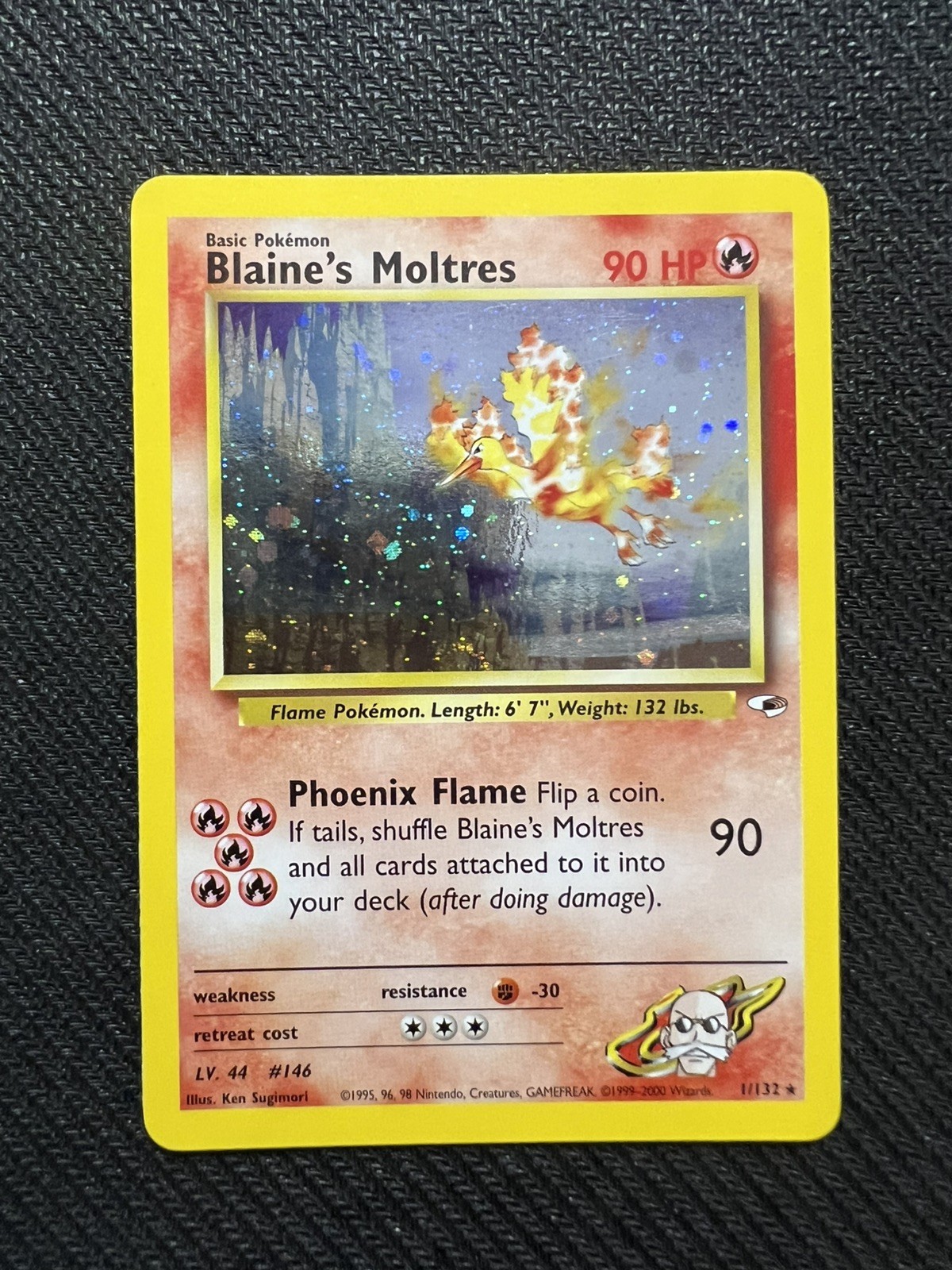 Pokemon Card TCG 2000 Pokemon Blaine\'s Moltres #1 Gym Heroes HOLO Near Mint 