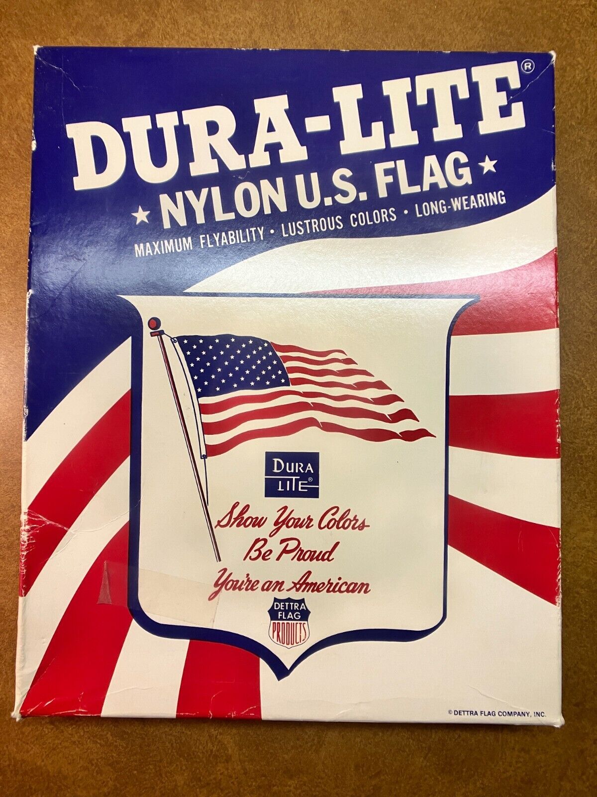 Vintage Dura-Lite Nylon U.S Flag 50 States 4\'×6\' Original Box By Dettra Flag