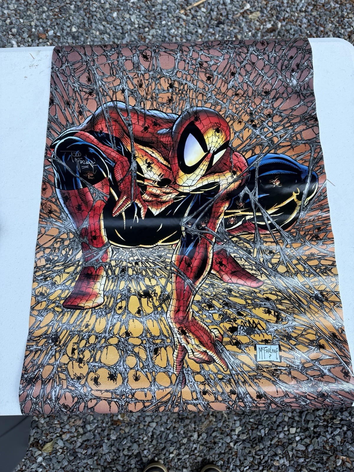 1990 Spiderman SIGNED McFarlane Marvel Press Poster 22