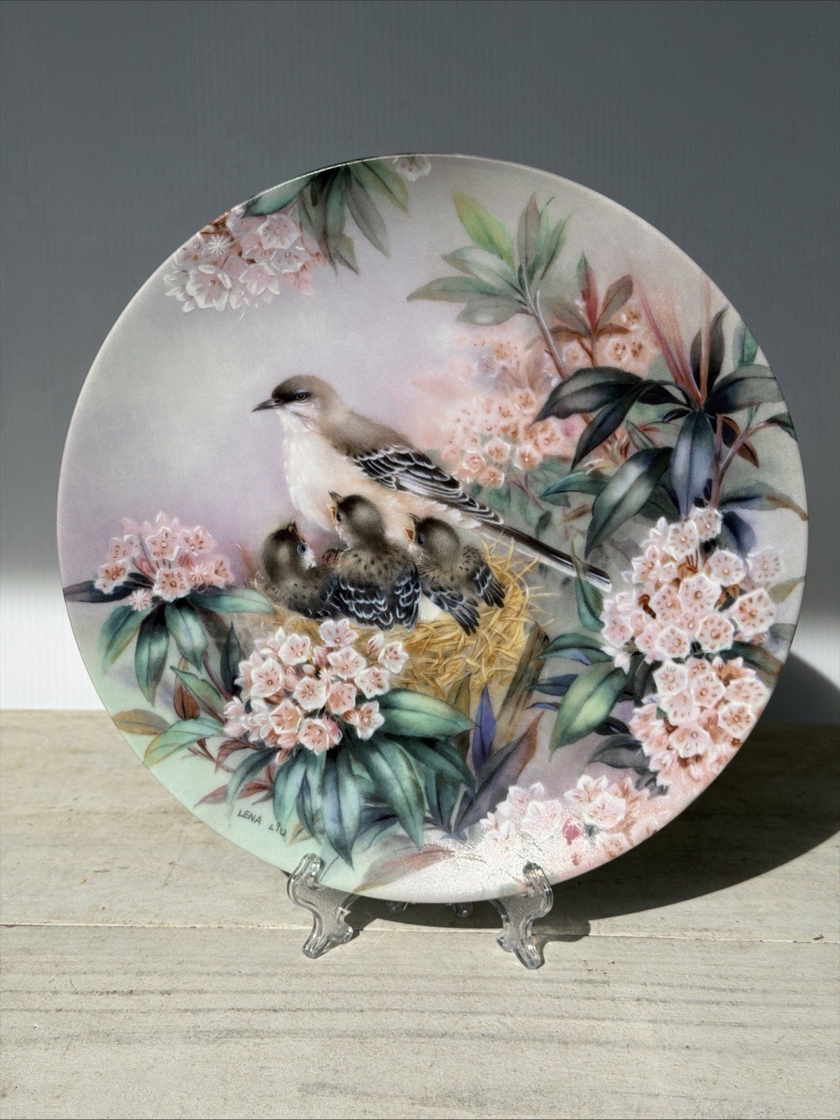 Vtg W.S. George Lena Liu Collector Plate Song Of Spring Mockingbird