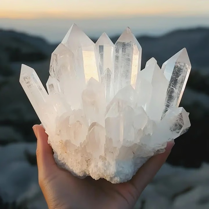 500g+ Natural Large Clear Quartz Phantom Cluster Titanium Geode Quartz Crystal