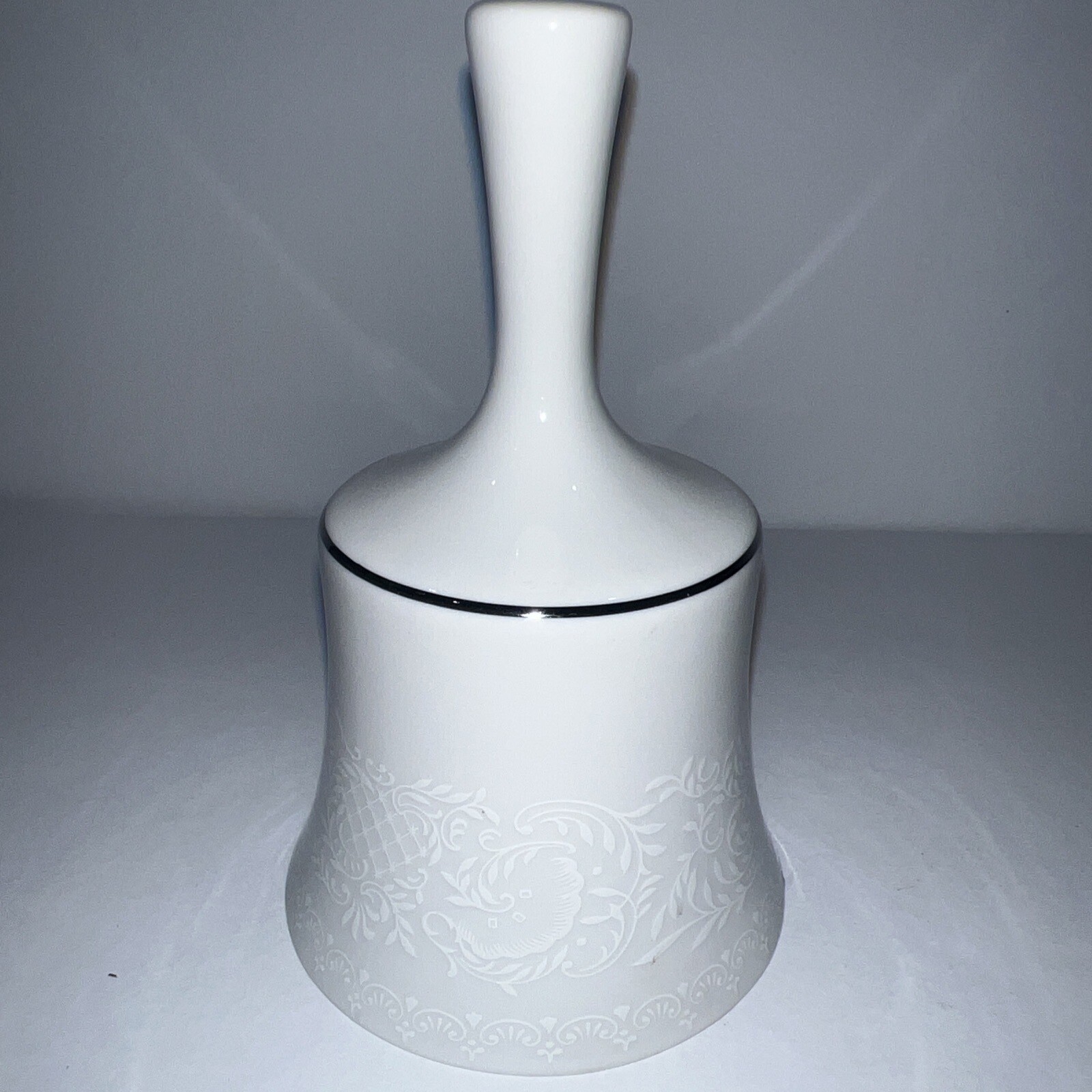 Johann Haviland Bavaria Germany Dinner Bell White Floral Edging