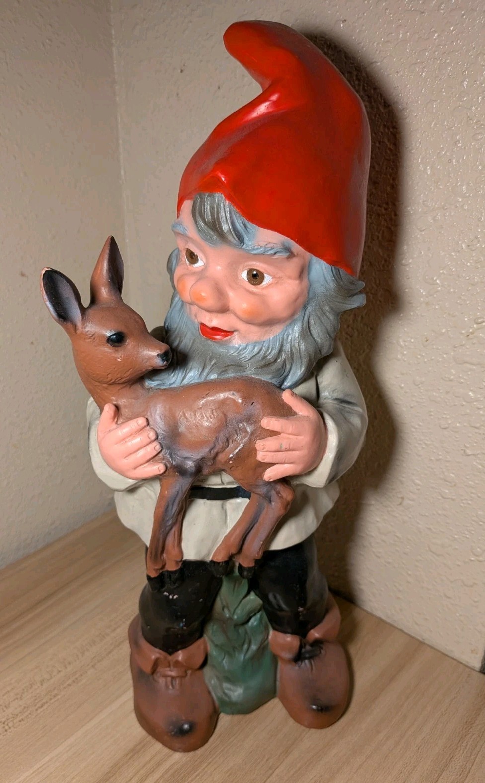 Vintage Heissner #733 Plastic West German Gnome With Fawn
