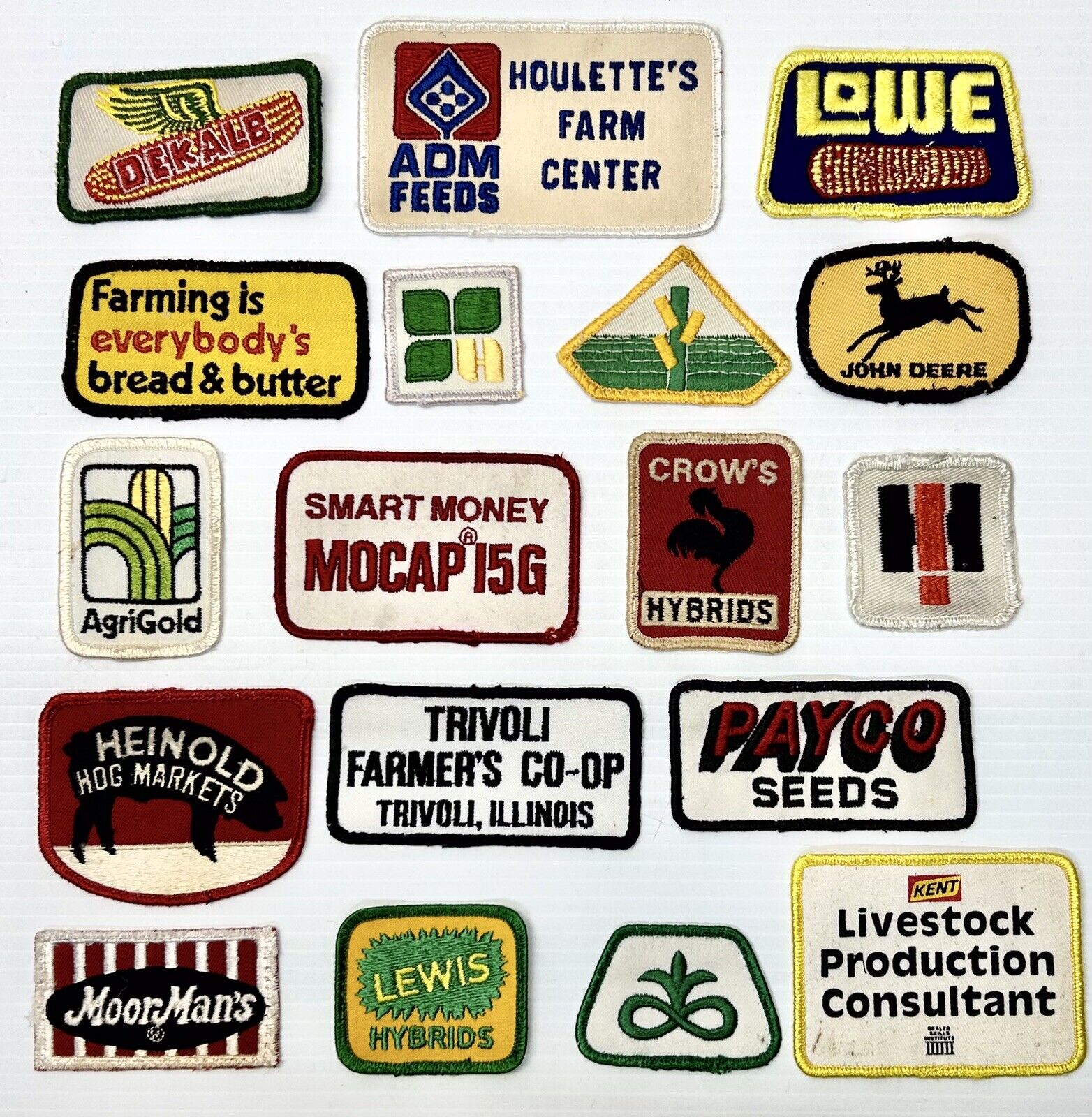 18 Different Vintage Agriculture, Seed, Feed Advertising Embroider Patches