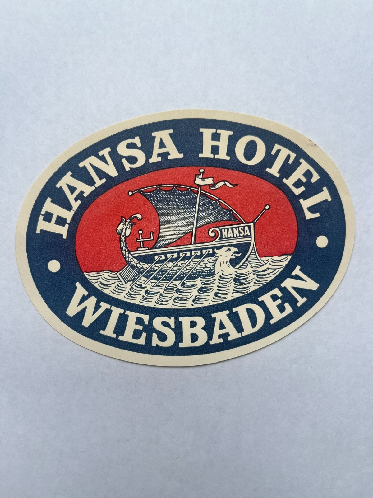 Vintage HANSA HOTEL Decal Wiesbaden, Germany 4X4