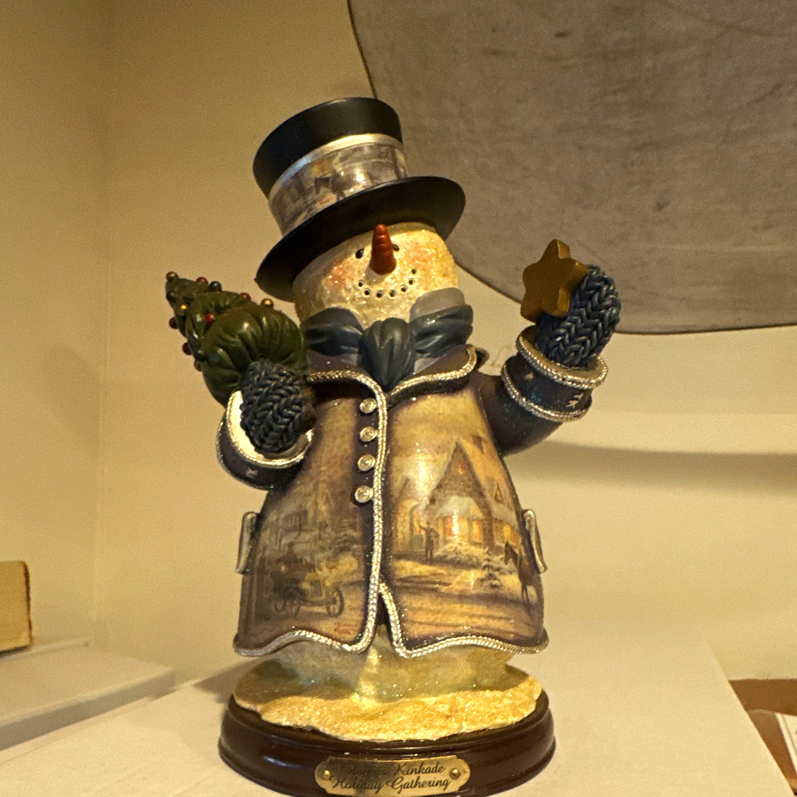 Bradford Editions Thomas Kinkade Winter Wonderland Snowman Resin Glitter 6\