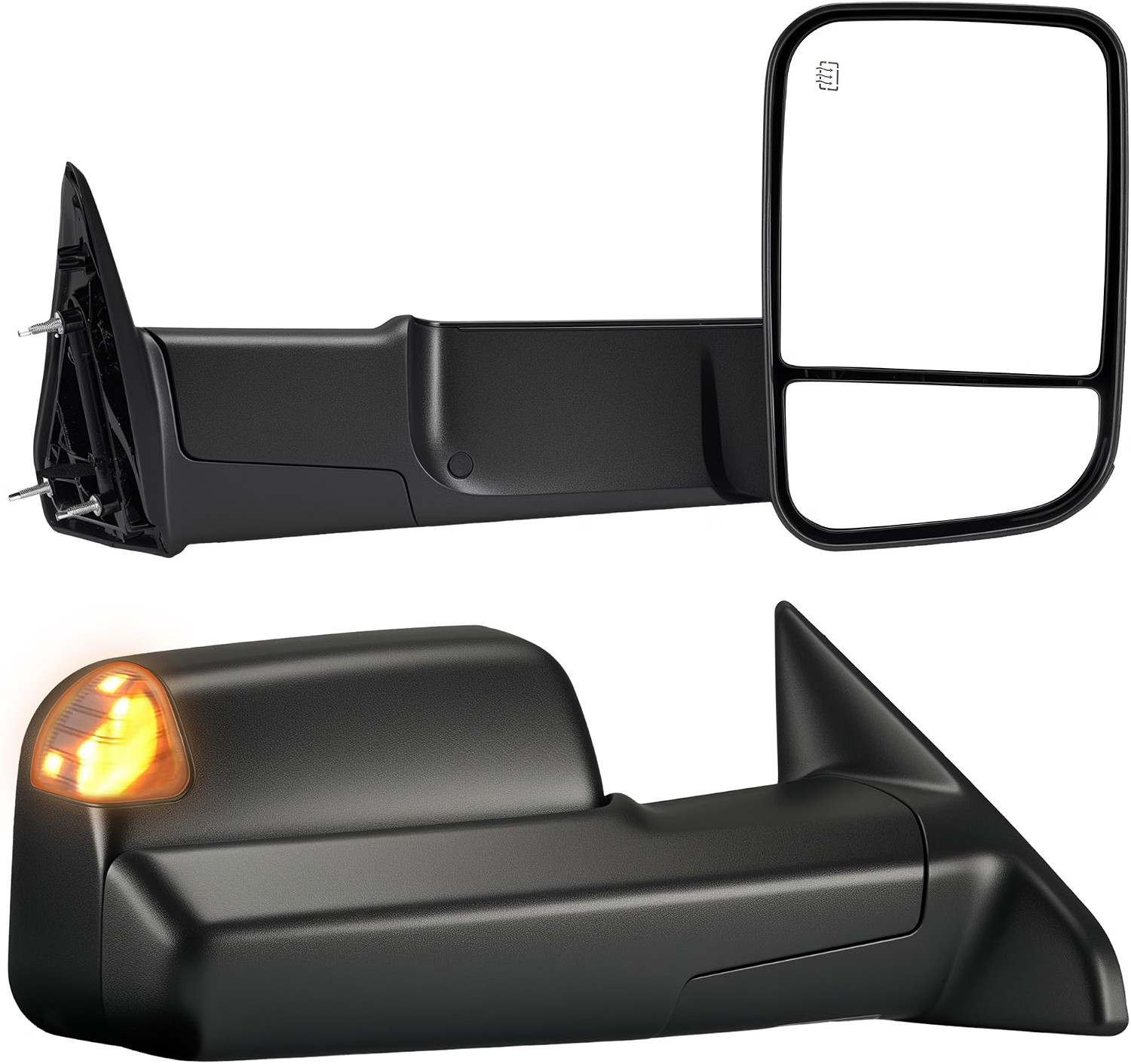 Tow Mirrors Compatible with 2009-2018 Dodge Ram 1500, 2010-2018 2500 3500, Flip 