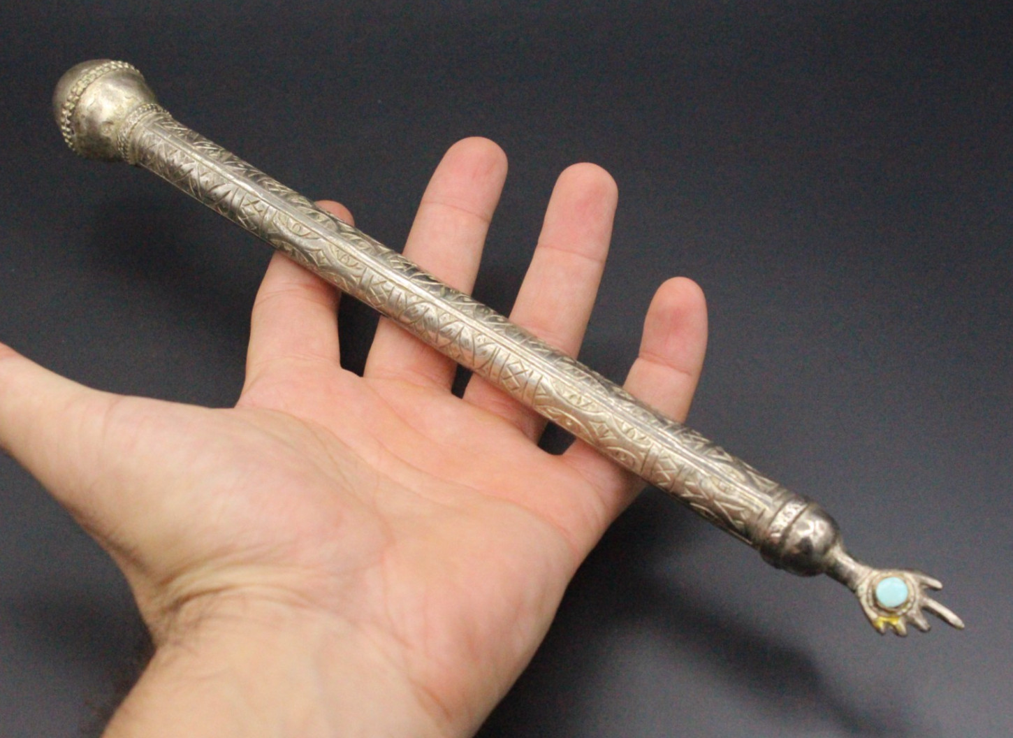 Turkmen Alpaka Torah Pointer Yad, Judaica Torah Pointer, Torah Pointer Yad #Y2