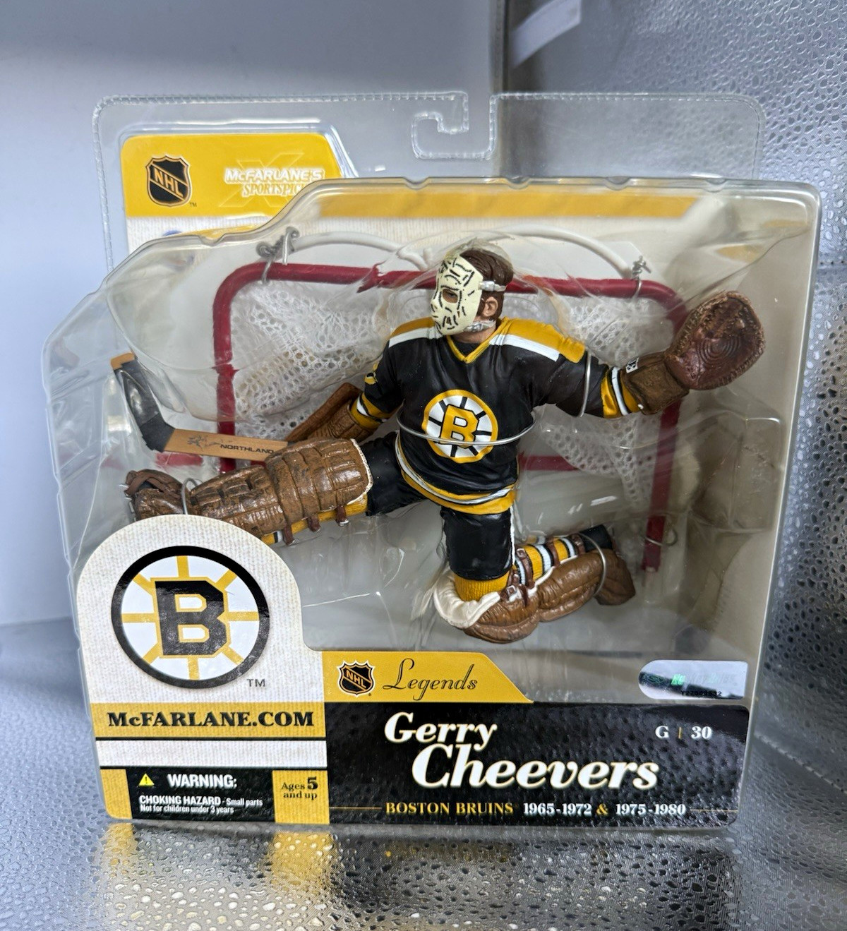 McFarlane Toys Legends NHL Series 1 Gerry Cheevers Bruins Figure Hockey Goal