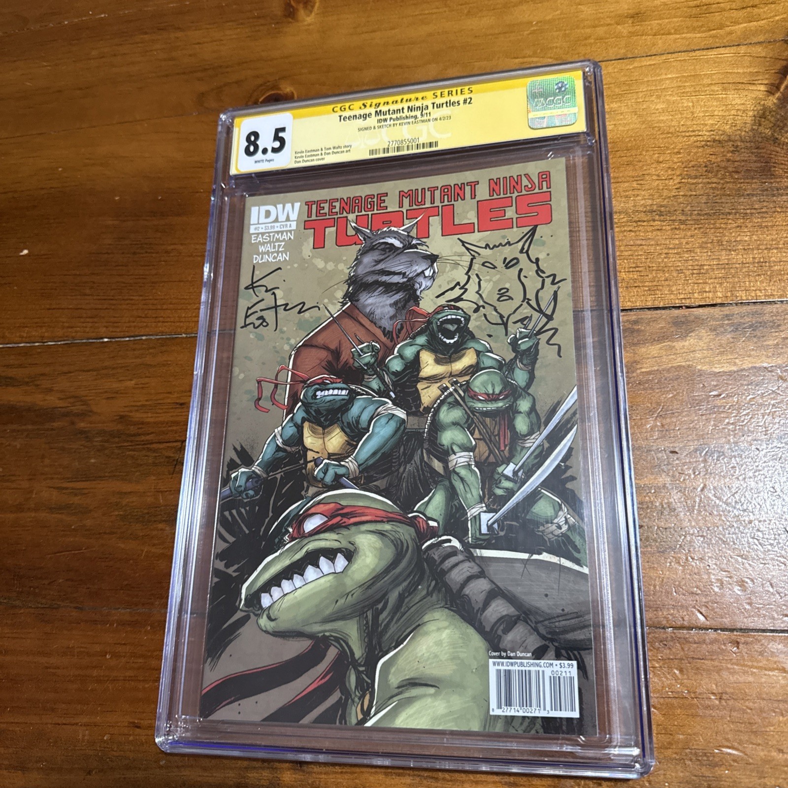 TMNT #2 IDW CGC SIGNED Eastman And Sketch Teenage Mutant Ninja Turtles CVR A TMNT #2 IDW CGC SIGNED Eastman And Sketch Teenage Mutant Ninja Turtles CVR A