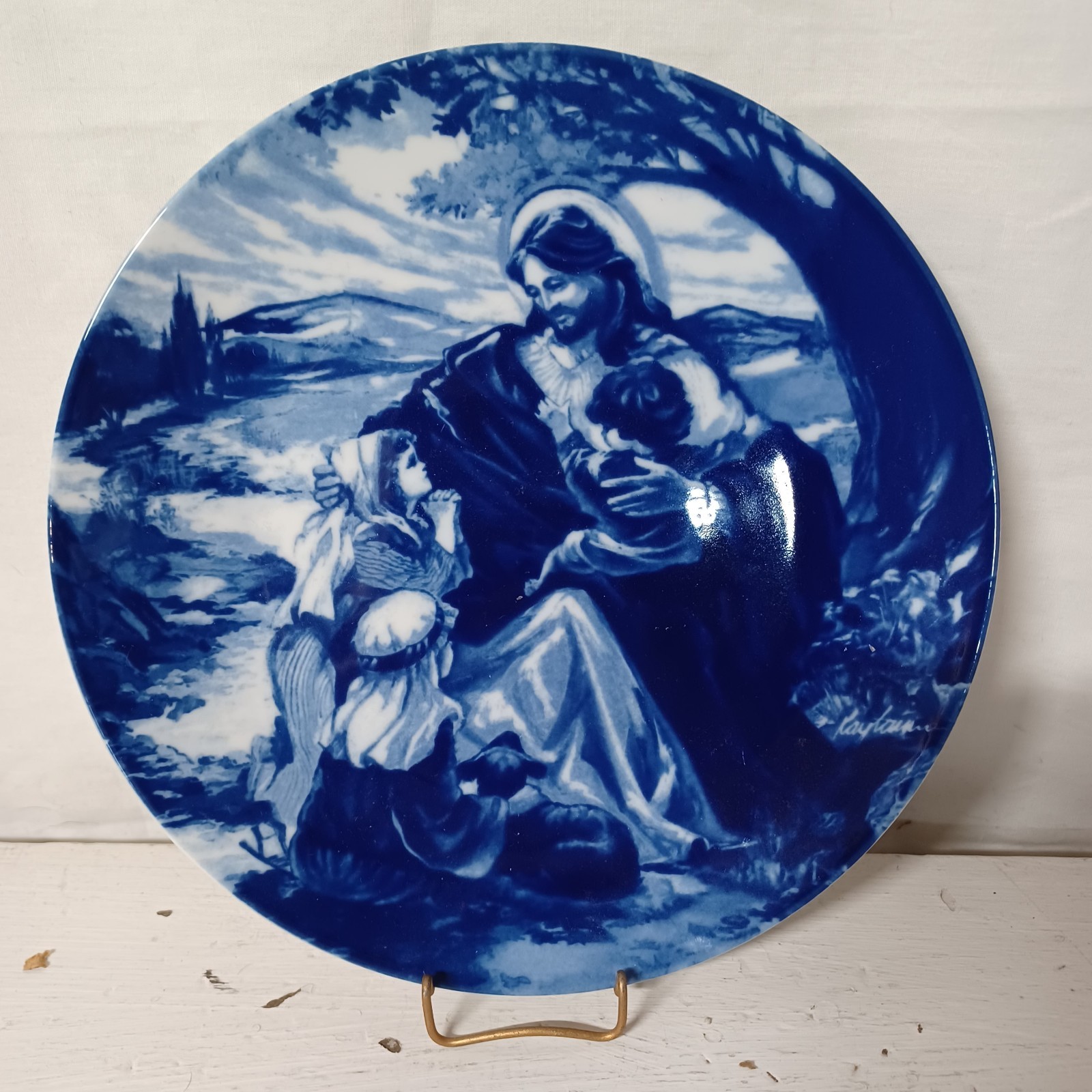 Vtg Avon 1992 Porcelain Collector’s Plate “Bless The Little Children” Religious 
