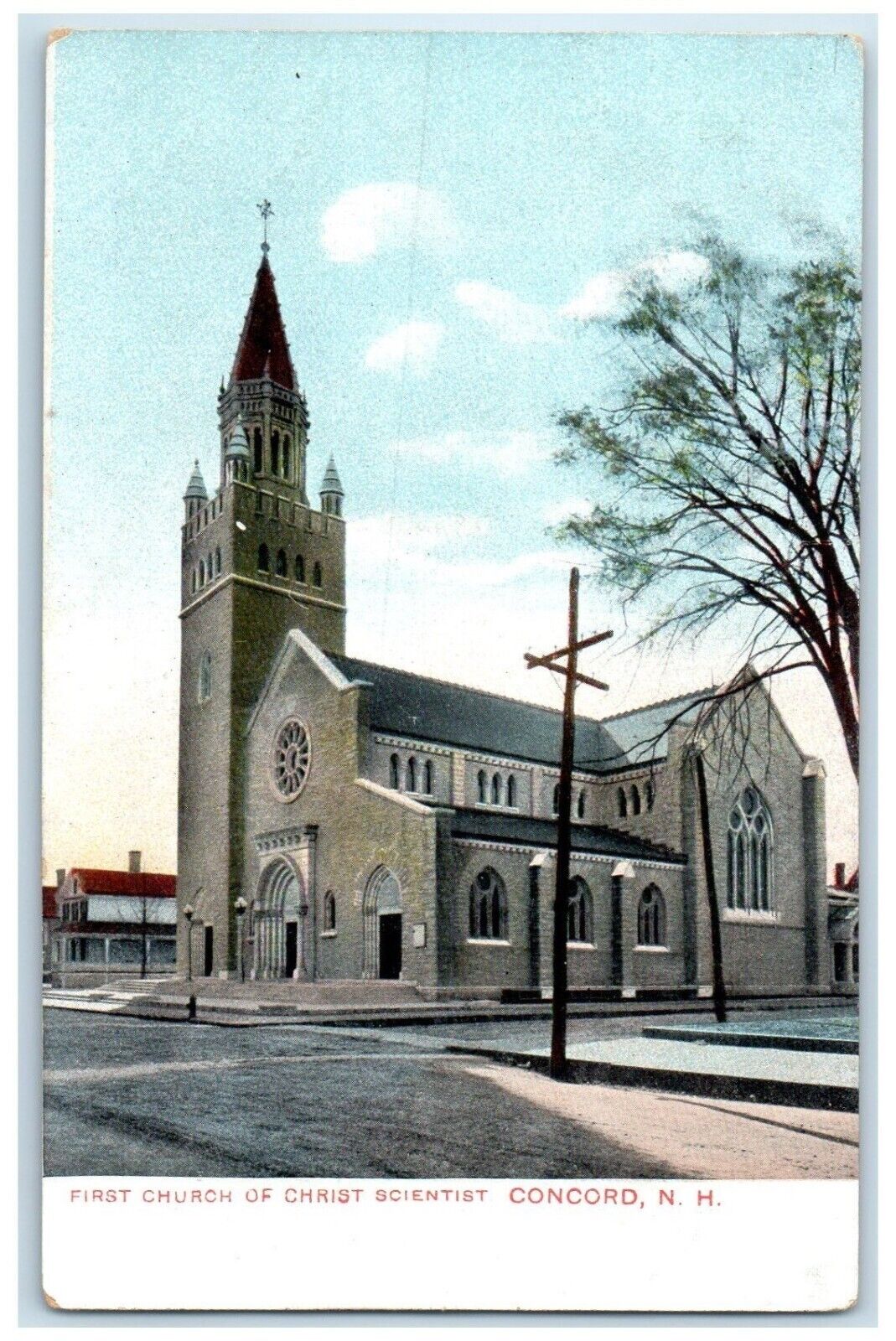 c1905 First Church Christ Scientist Exterior Concord New Hampshire NH Postcard
