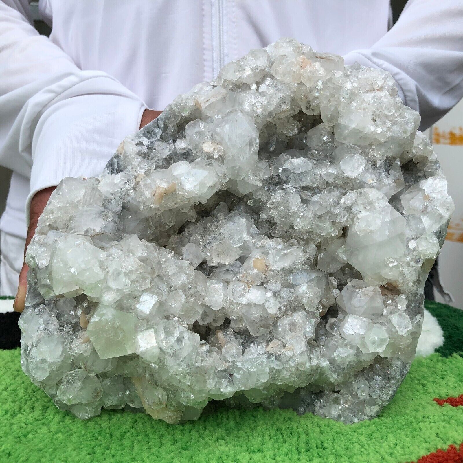 6.6 LB Natural White Calcite Quartz Crystal Cluster Mineral Specimen Healing