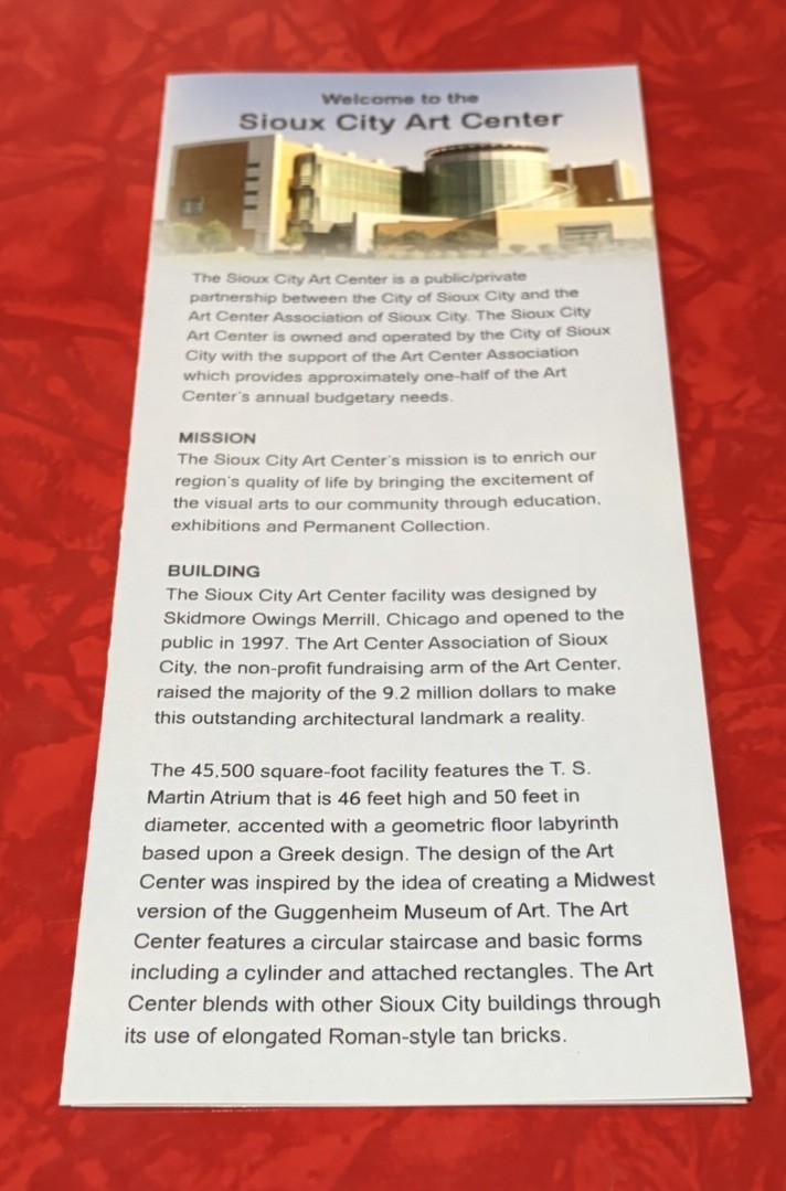 SIOUX CITY ART CENTER BROCHURE