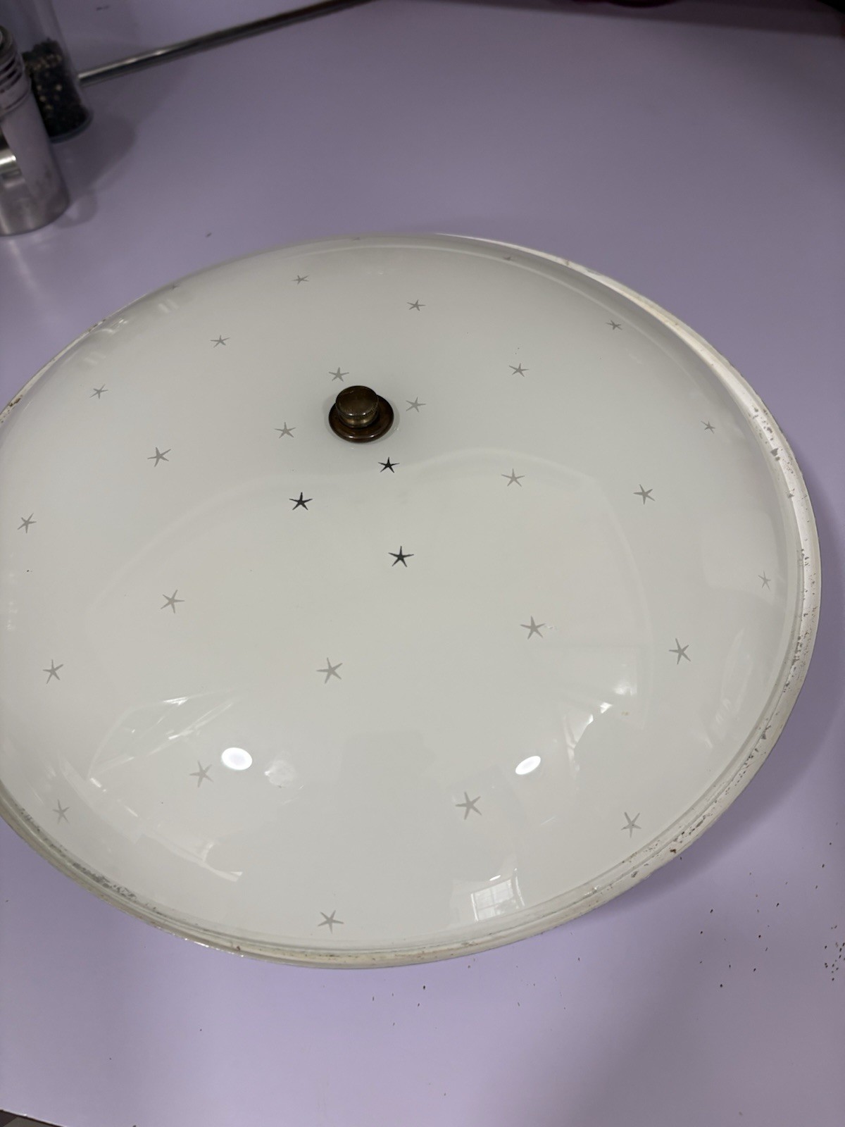 VTG  Mid Century Moe Light Ceiling Light Fixture Starburst Atomic Saucer Light