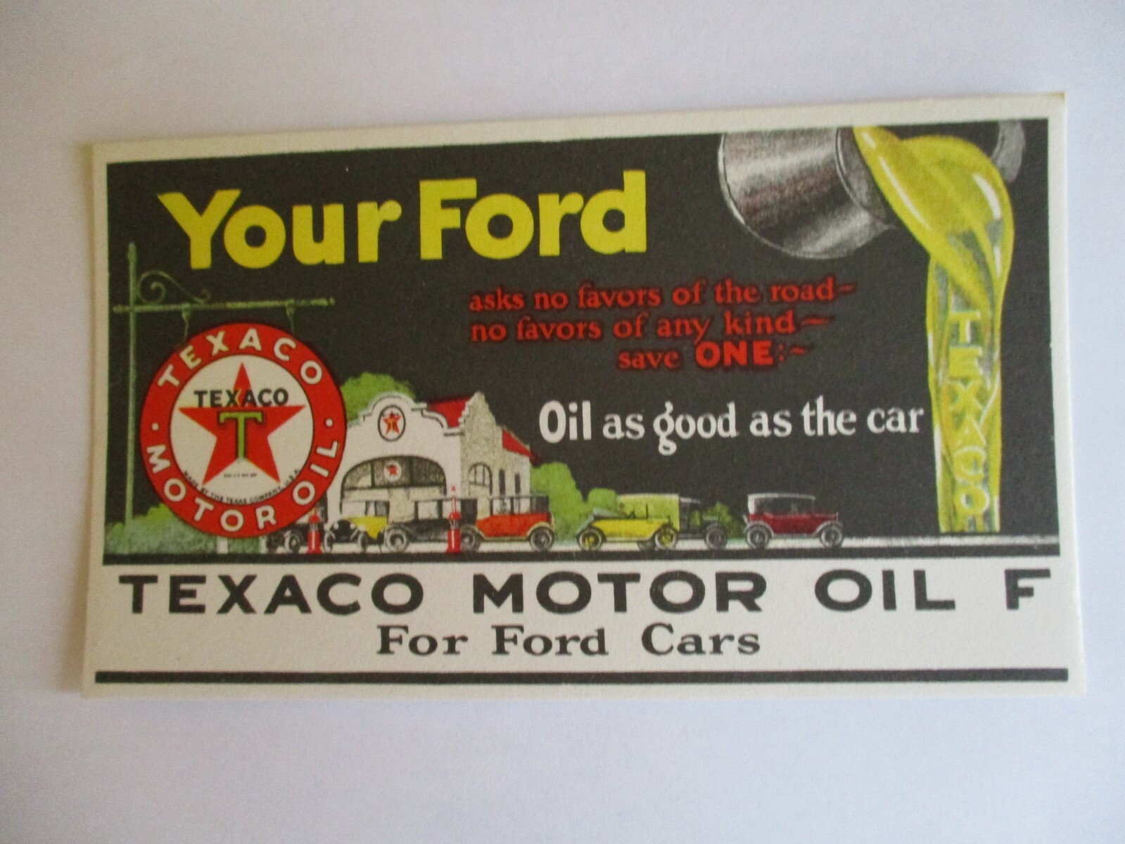NOS 1920\'s TEXACO FORD ADVERTISING INK BLOTTER
