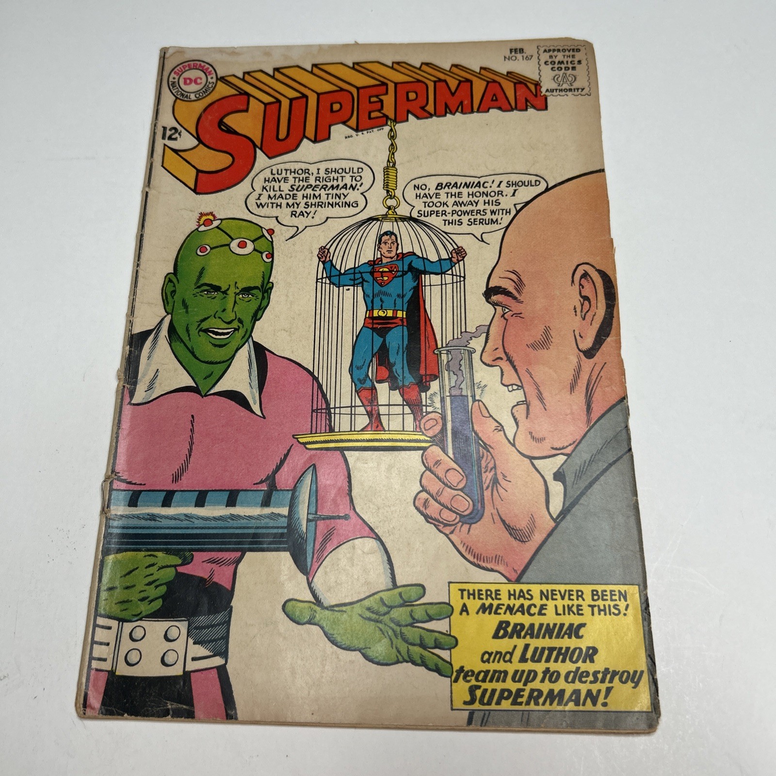Superman #167 Key 1964 KEY ISSUE 1st Lex Luthor & Brainiac Team-Up Superman #167 Key 1964 KEY ISSUE 1st Lex Luthor & Brainiac Team-Up