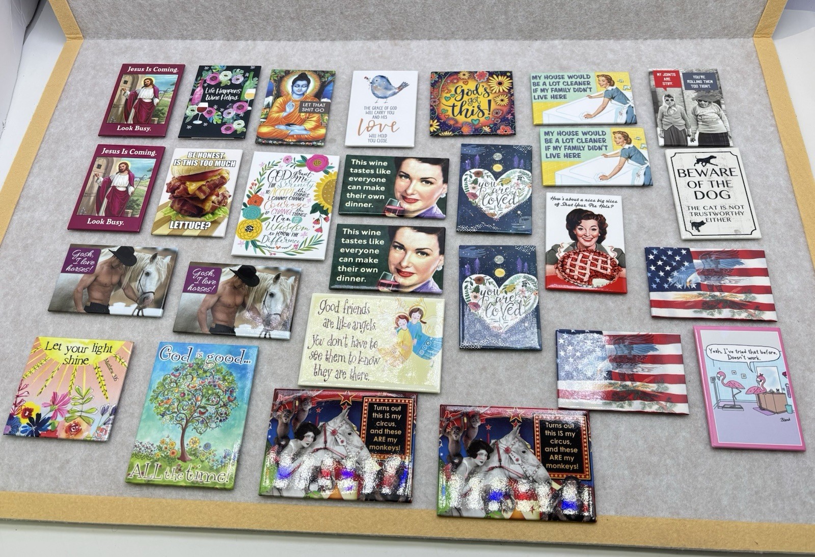Mixed Lot Vintage Style Refrigerator Magnets Humorous Religious Retro Novelty
