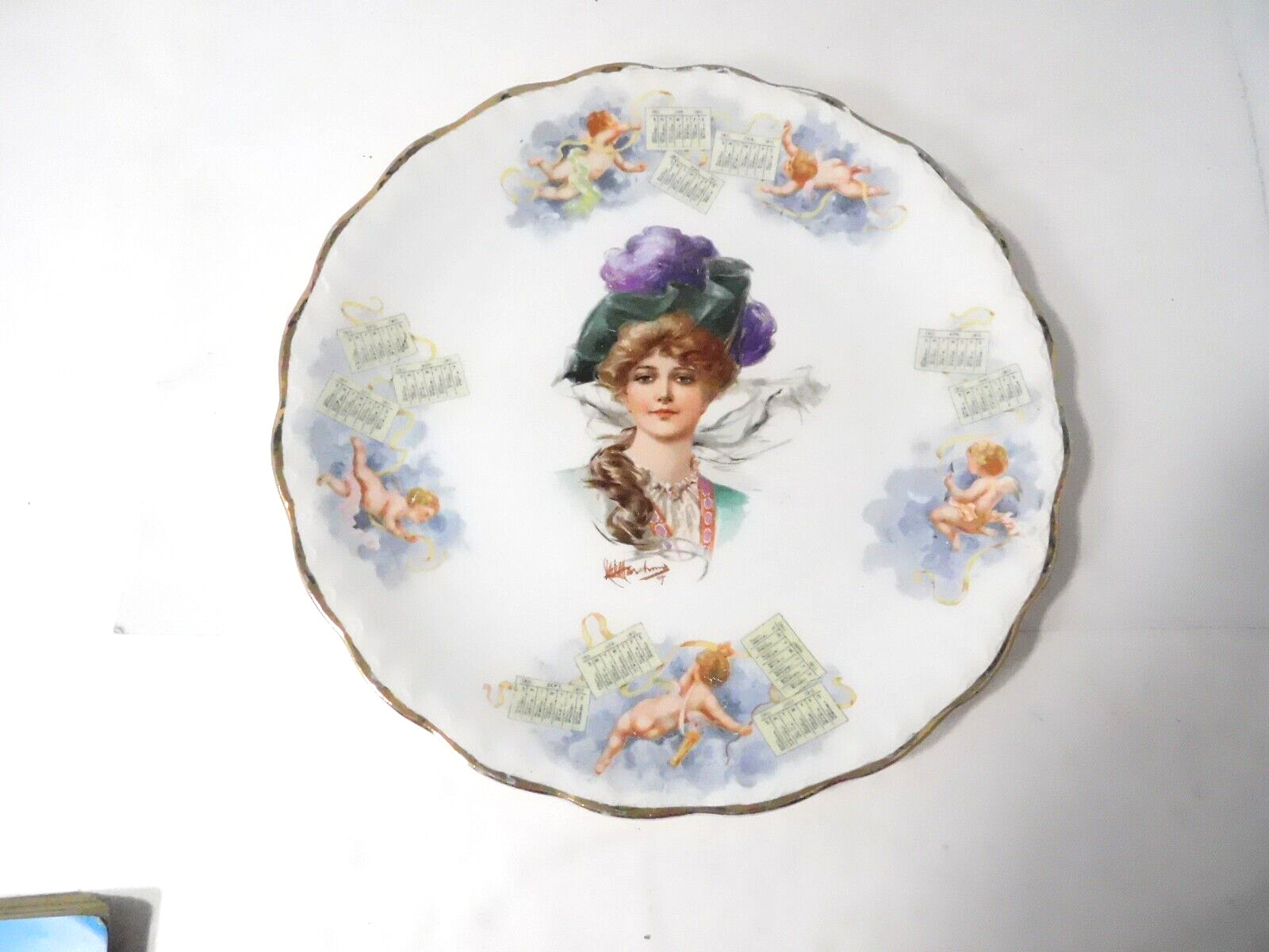 1911 Calendar Plate Porcelain  By Carnation  McNicol-Gibson Girl Design
