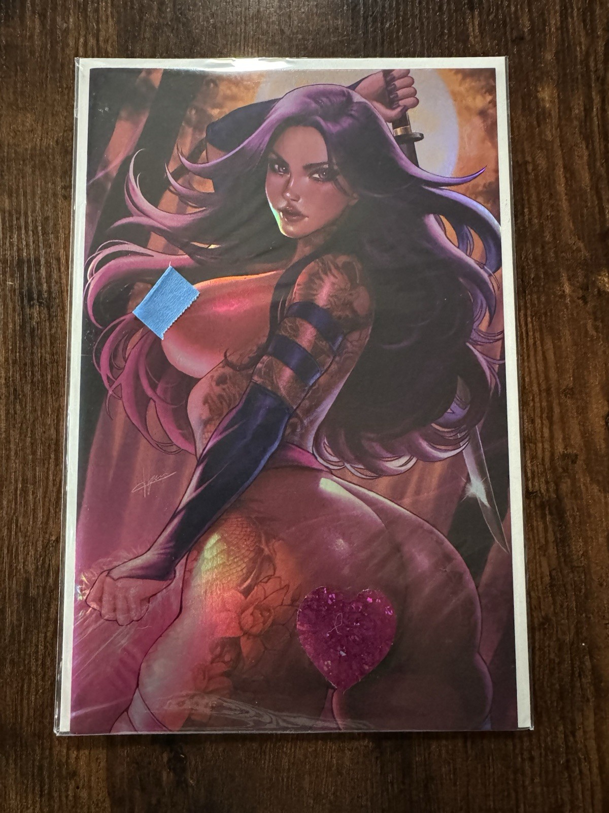 Multiverse Saga Psylocke Cosplay Foil Risqué Cardstock Virgin Exclusive Variant