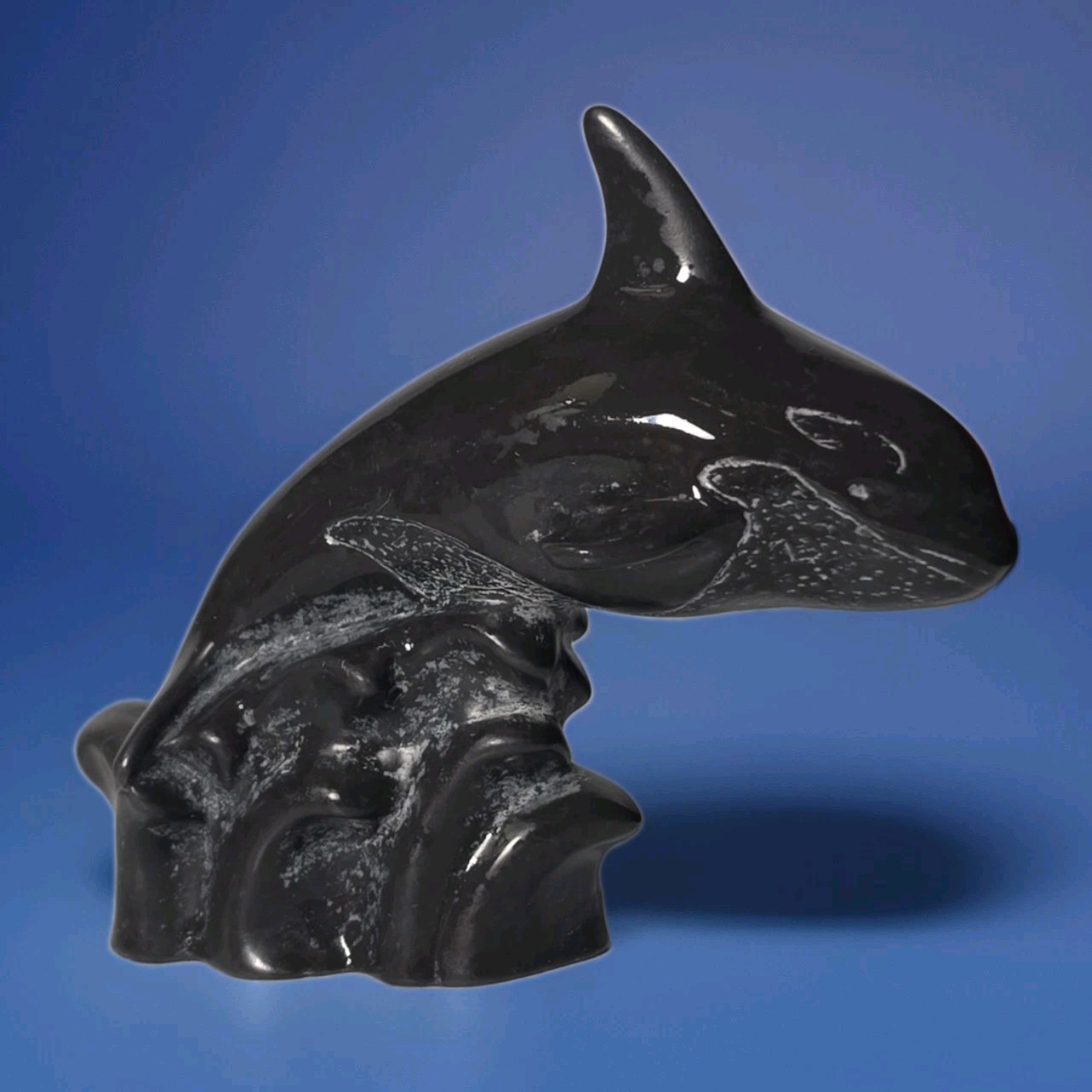 Vintage Pearlite Stonecraft Orca (Killer Whale) 5x6\