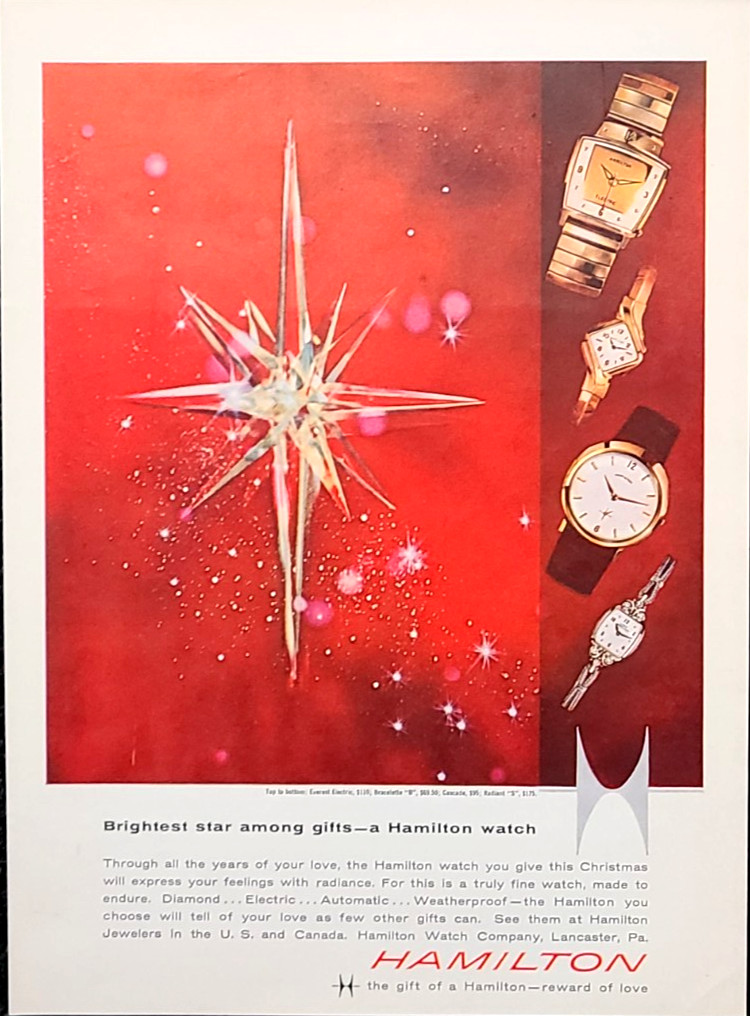 Hamilton Watch Original 1959 Vintage Print Ad Wall Art