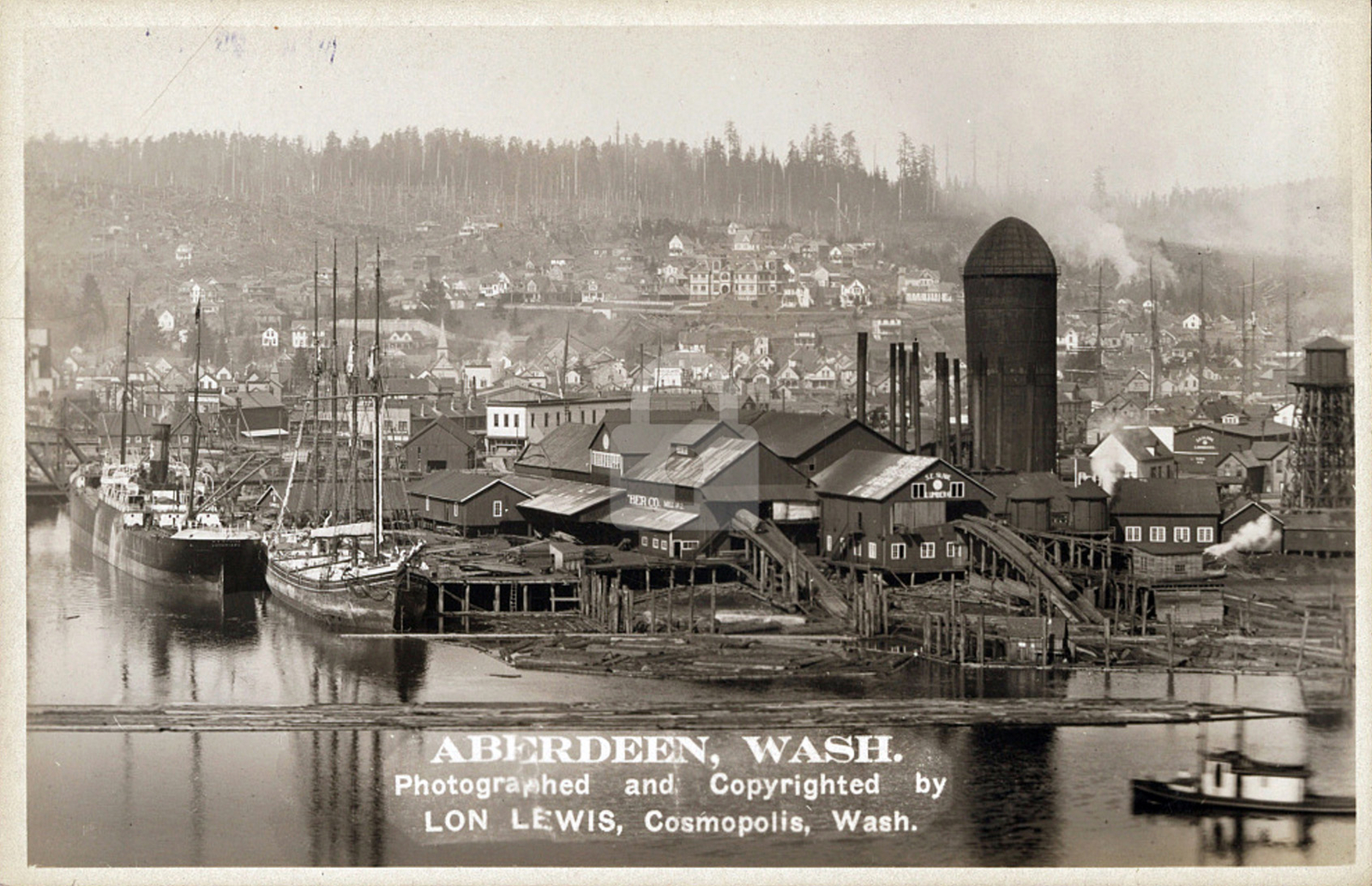 City of Aberdeen, WA Washington (3) 1911 RPPC Photo Postcard COPY