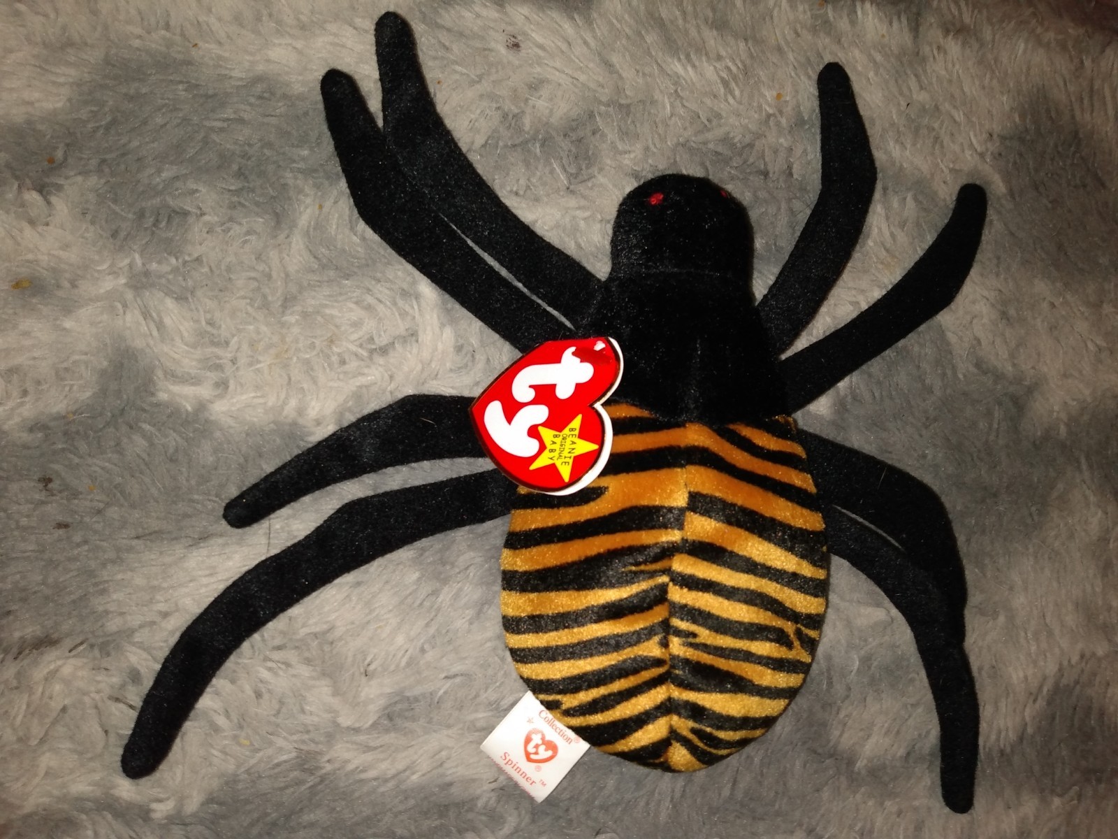Vintage Retired Ty Beanie Baby “Spinner” The Spider With Tag