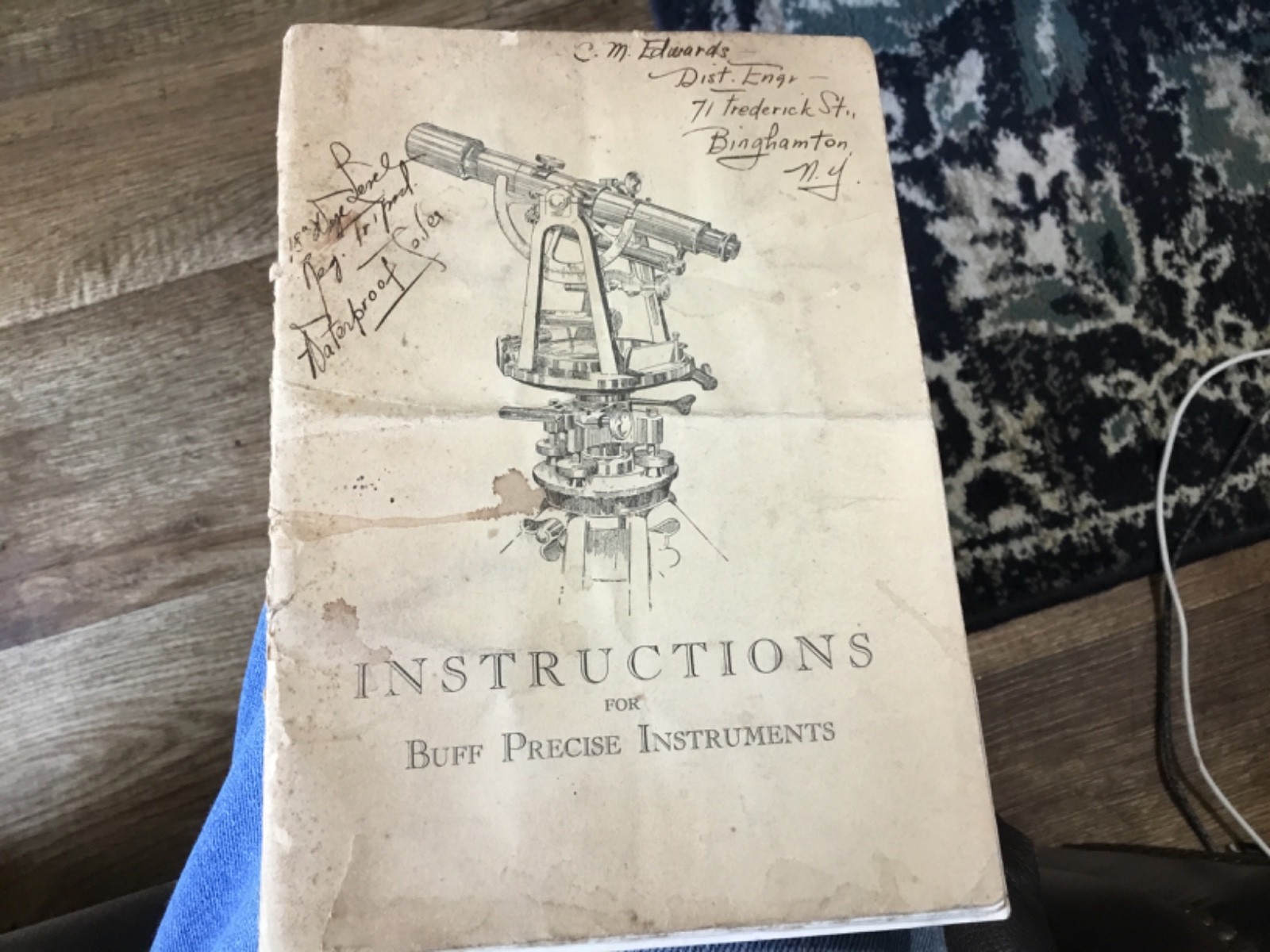 Antique Buff & Buff Surveyor Transit Level Instructions and sales brochure