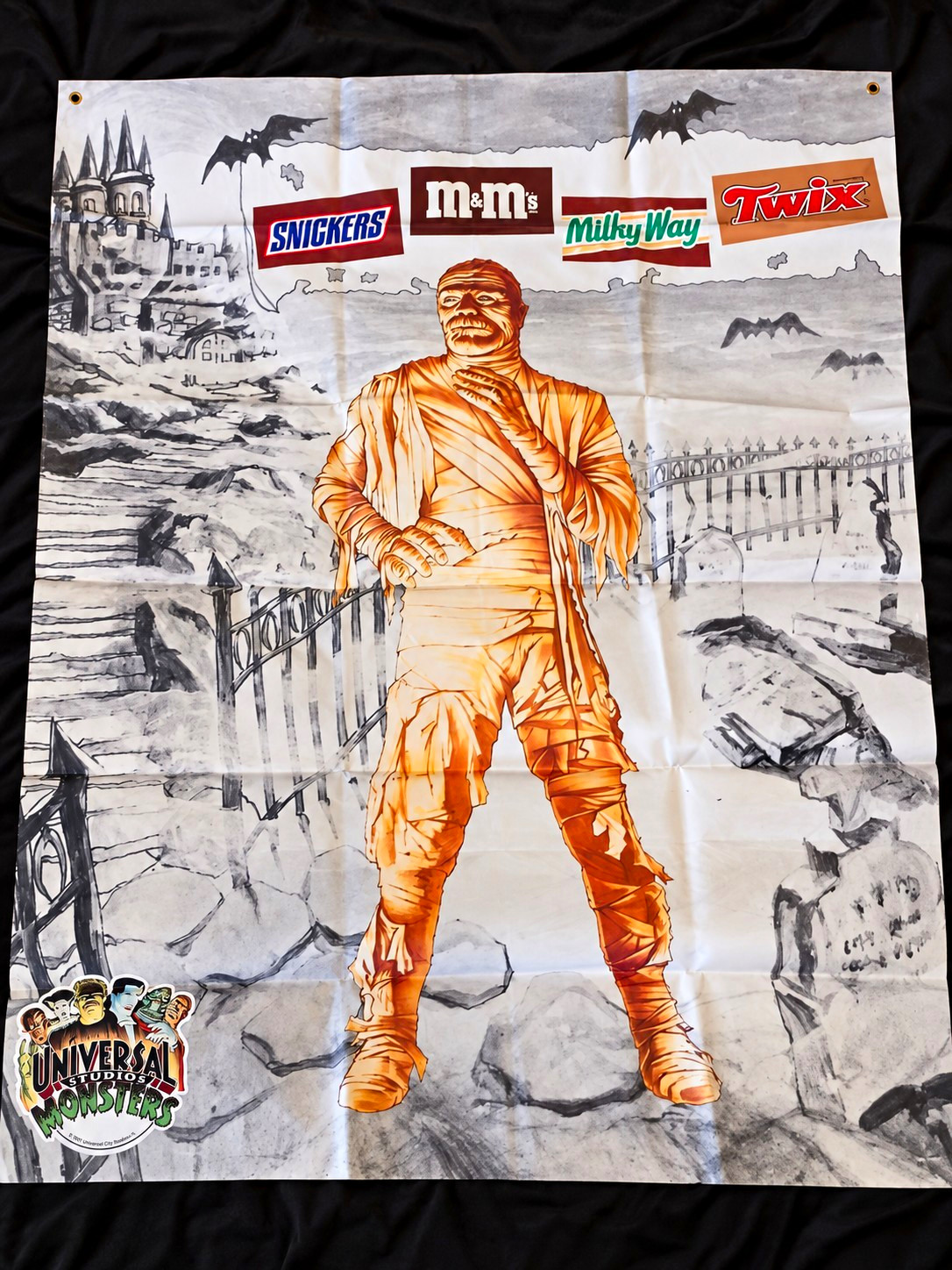 Universal Studios Monsters Store Poster 1994 Mars M&M’s 4' x 5' Extremely Rare 
