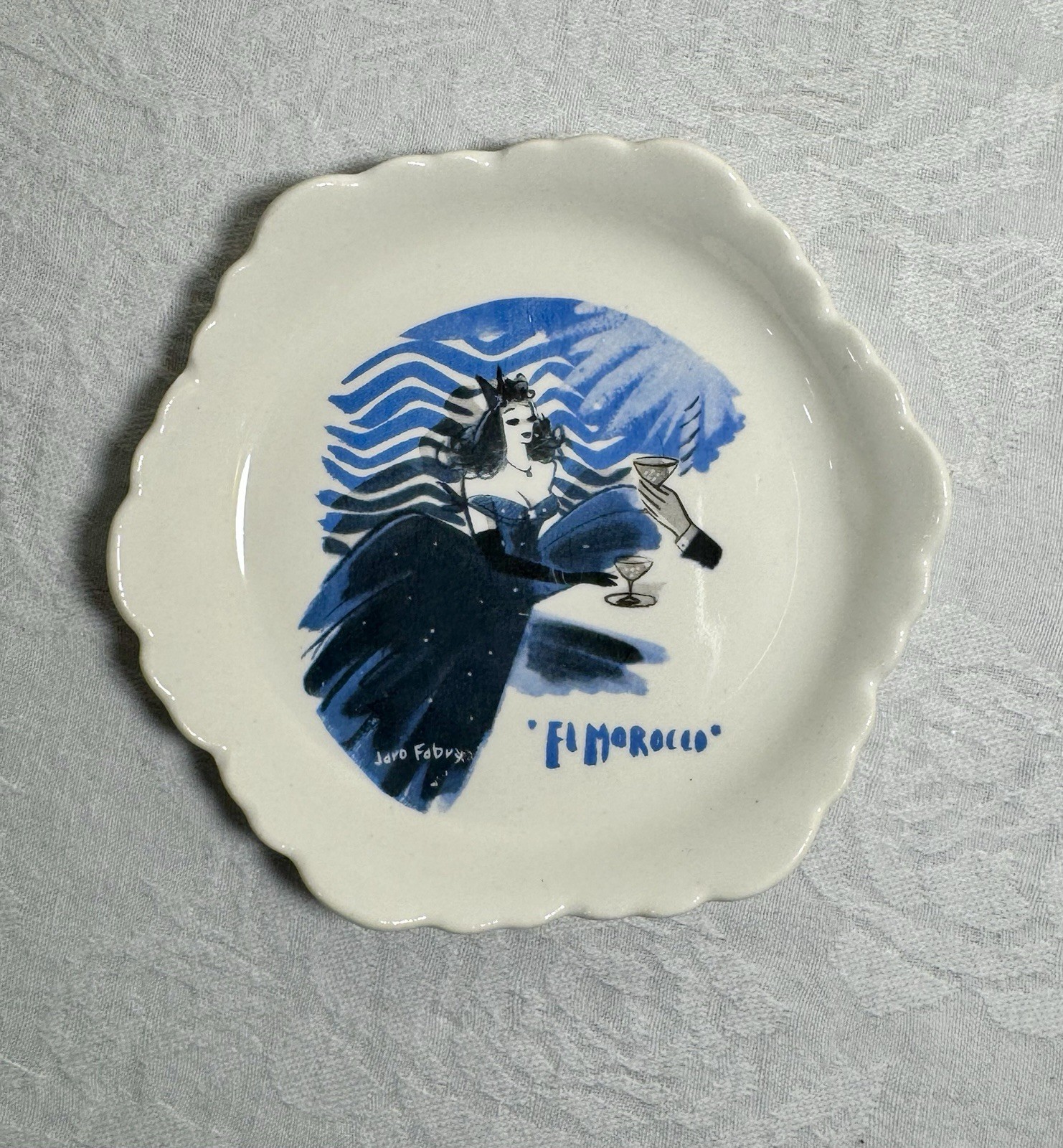 VTG El Morocco NYC Fabry Perona Nightclub Dish Old Hollywood Glam RARE MCM Decor