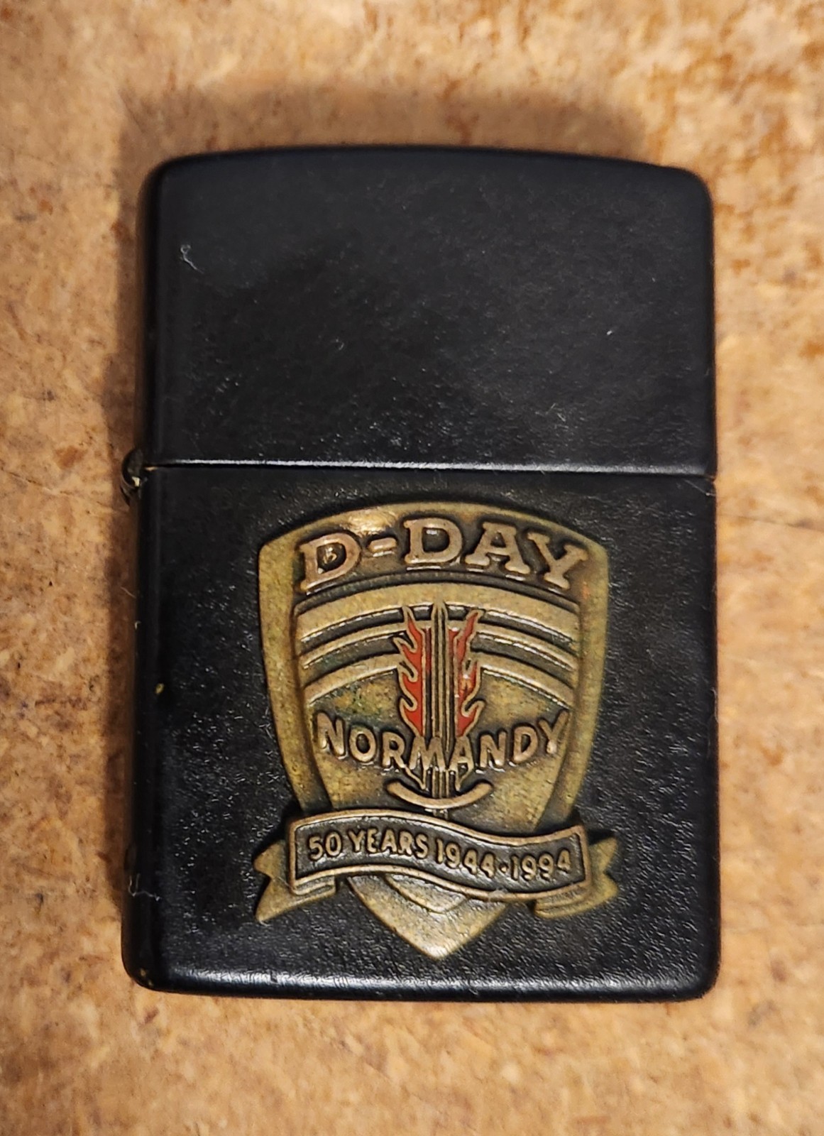ZIPPO LIGHTER 1993 D-DAY NORMANDY 50 YEARS 1944-1994 BLACK --- Lot 4095