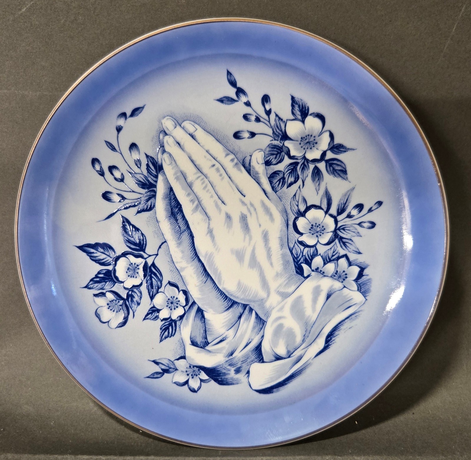 Vintage Porcelain Praying Hands Plate 8.25\