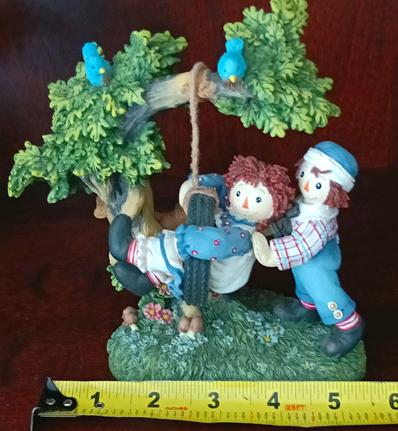 Enesco Raggedy Ann & Andy Tire Swing Figurine Limited Edition 5in Resin