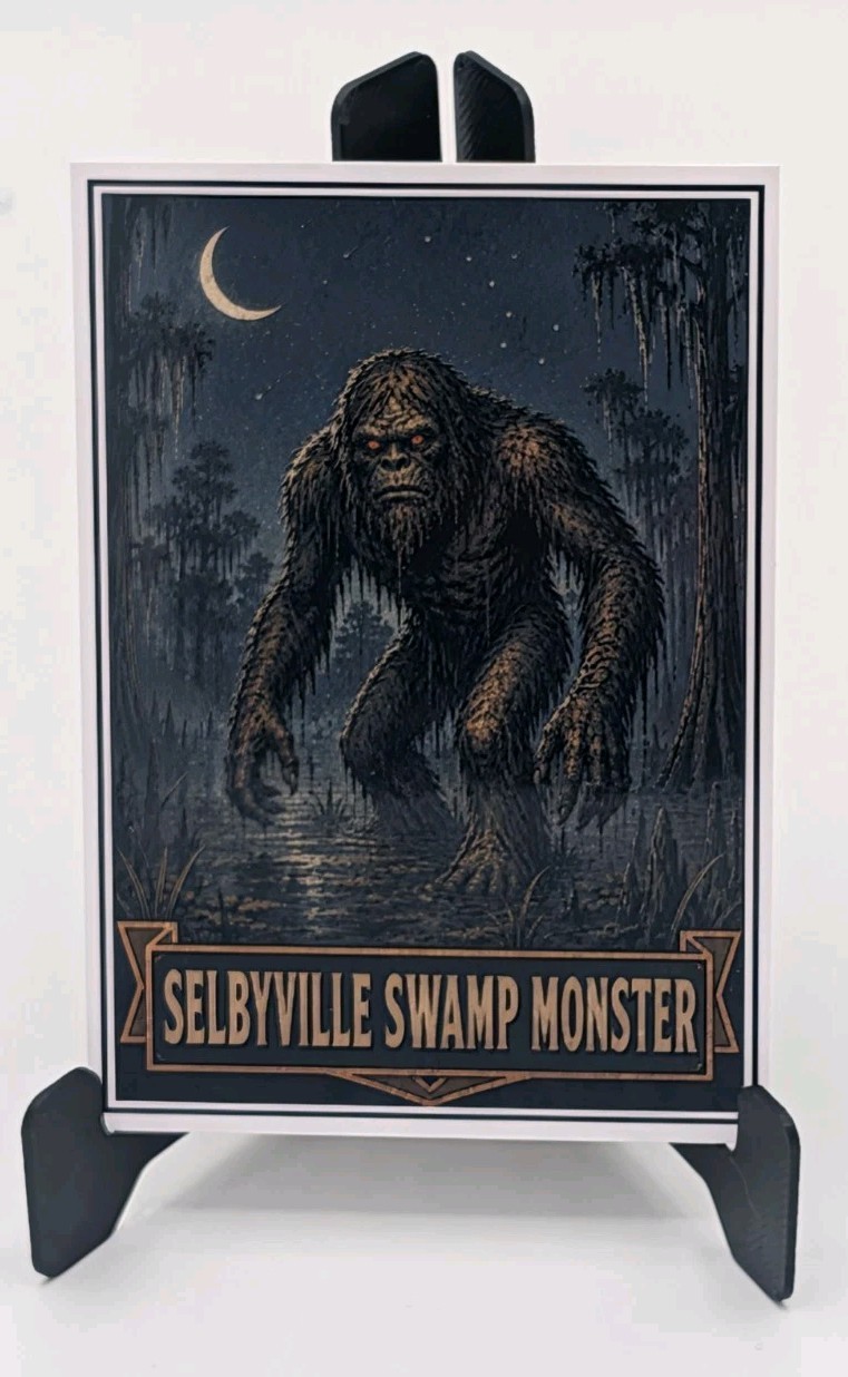 Selbyville Swamp Monster ACEO Custom Card - Cryptids of American Wilds Delaware