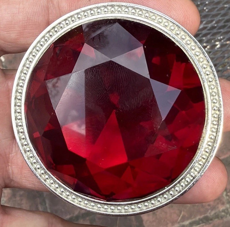 Vintage 3” Red Jewel Top adds a Touch of Elegance Decor Statement Piece