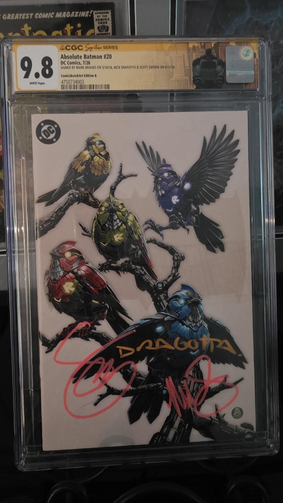 Absolute Batman #20 3x Signed Brooks, Snyder, Dragotta - CGC 9.8 Custom Label