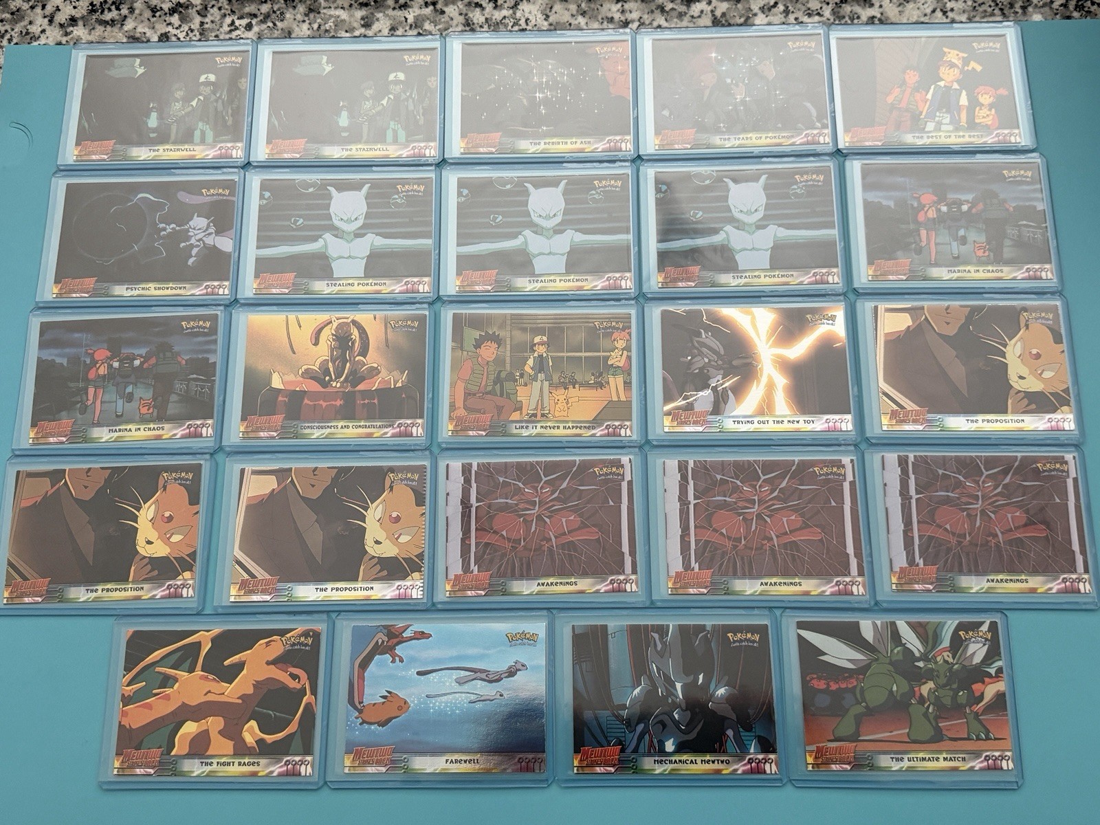Vintage 1999 Topps Pokémon Mewtwo Strikes Back Movie Set 24 Card lot Charizard