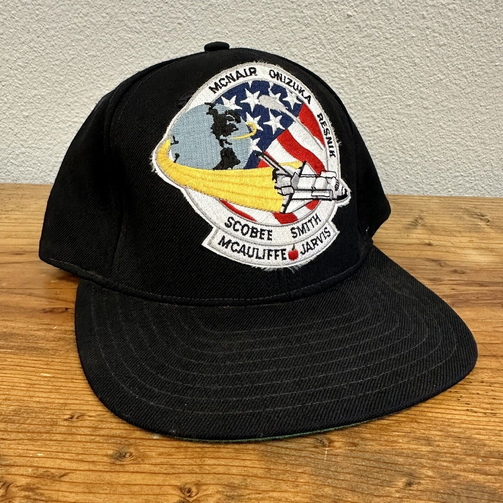 Vtg 1986 Hat Cap Shuttle Challenger STS-51-L Embroidered Patch McAuliffe McNair