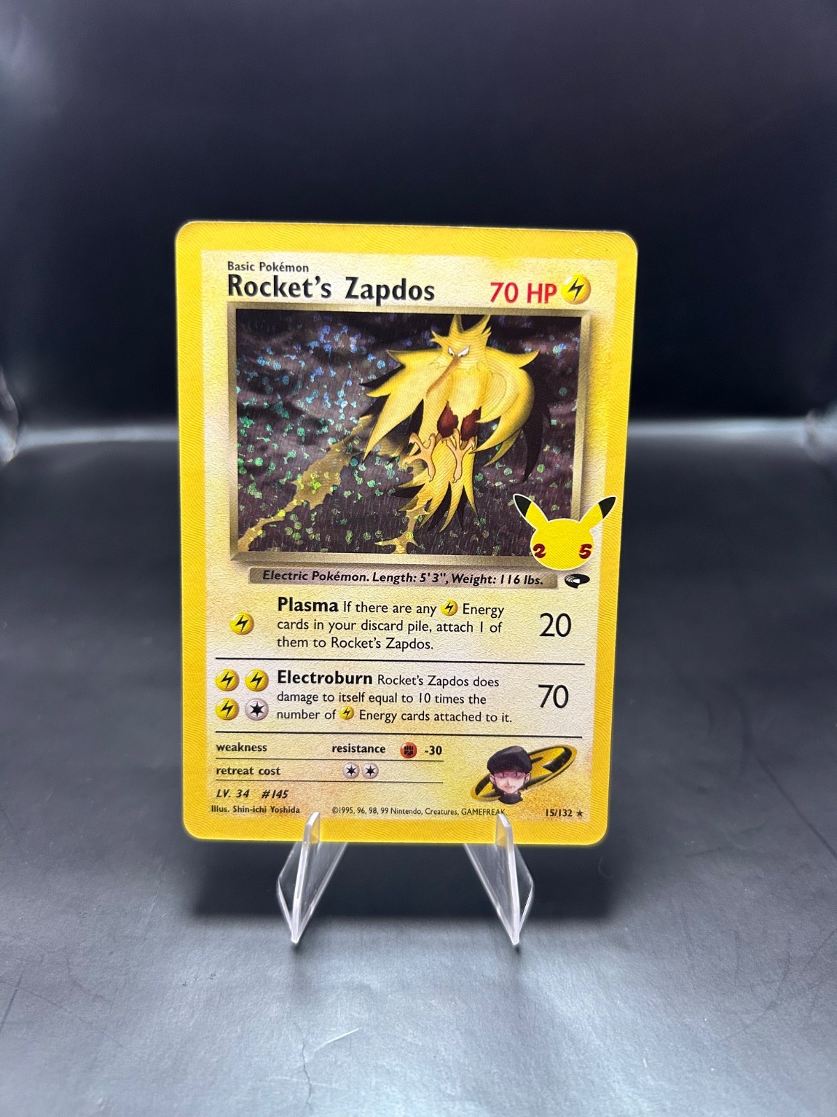 Pokemon Rockets Zapdos 15/132 25th Anniversary Celebrations LP