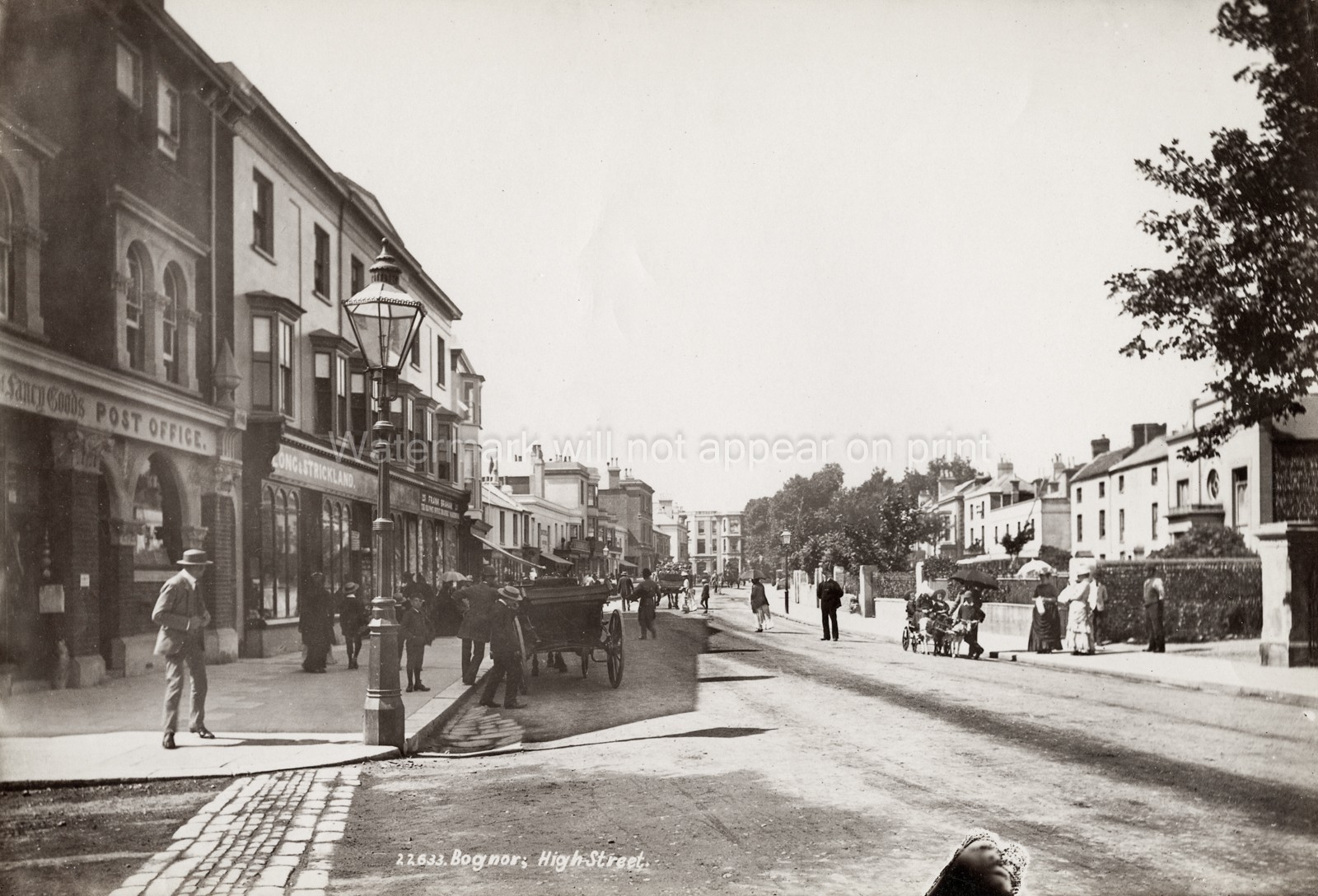 Bognor Regis High Street Scene Shops Post Office West Sussex Vtg. Photo 20thC.