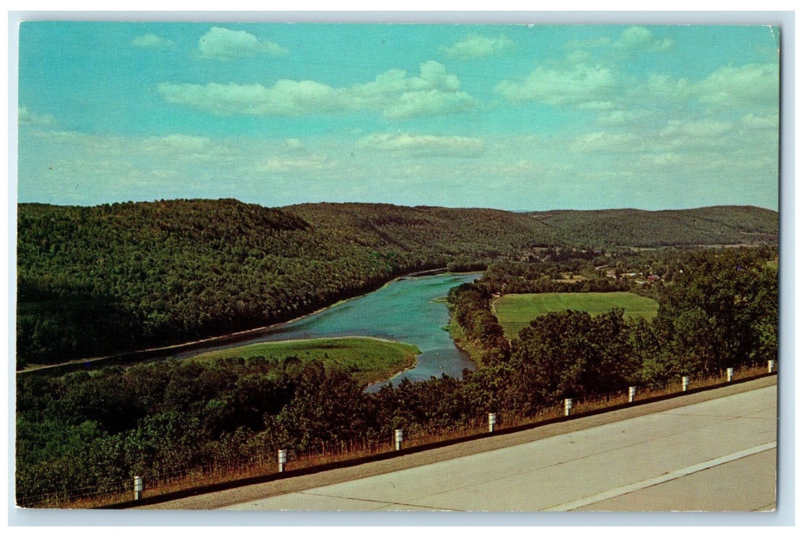 c1977  Beautiful North Branch Susquehanna River Laceyville Pennsylvania Postcard