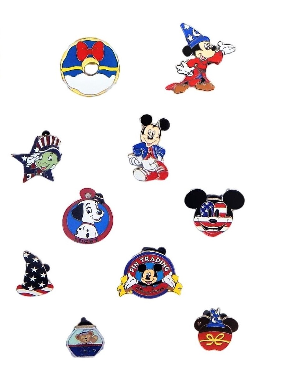 Fourth of July 10 Disney Park Trading Pins Set ~ Randomly Assorted ~ Brand NEW