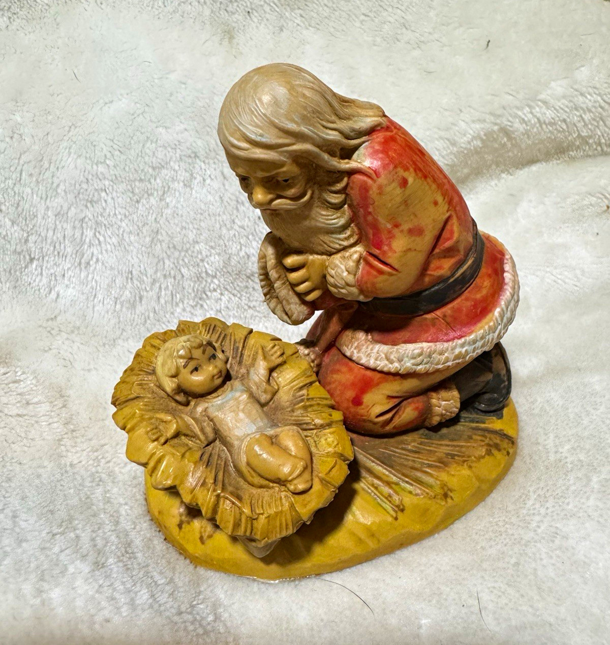 Vintage Fontanini Nativity Figurine Joseph Praying w/ Baby Jesus MPN 598