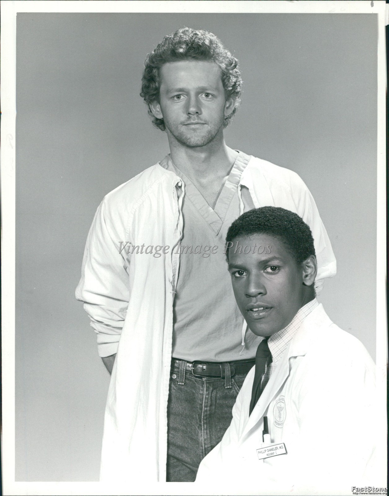 1982 David Morse Actor Denzel Washington Celebrities St Elsewhere Nbc Photo 7x9