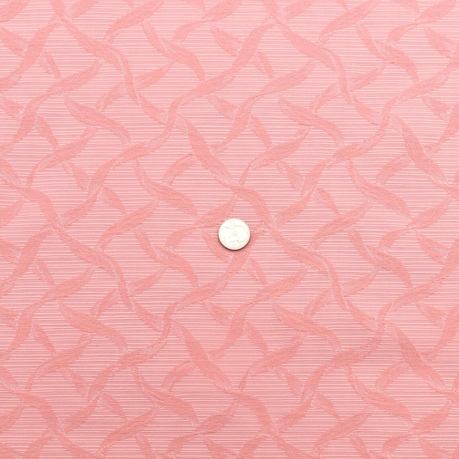 1990's Vintage Pink Jacquard Lattice Cotton Ottoman Upholstery Fabric 9.67 yds.